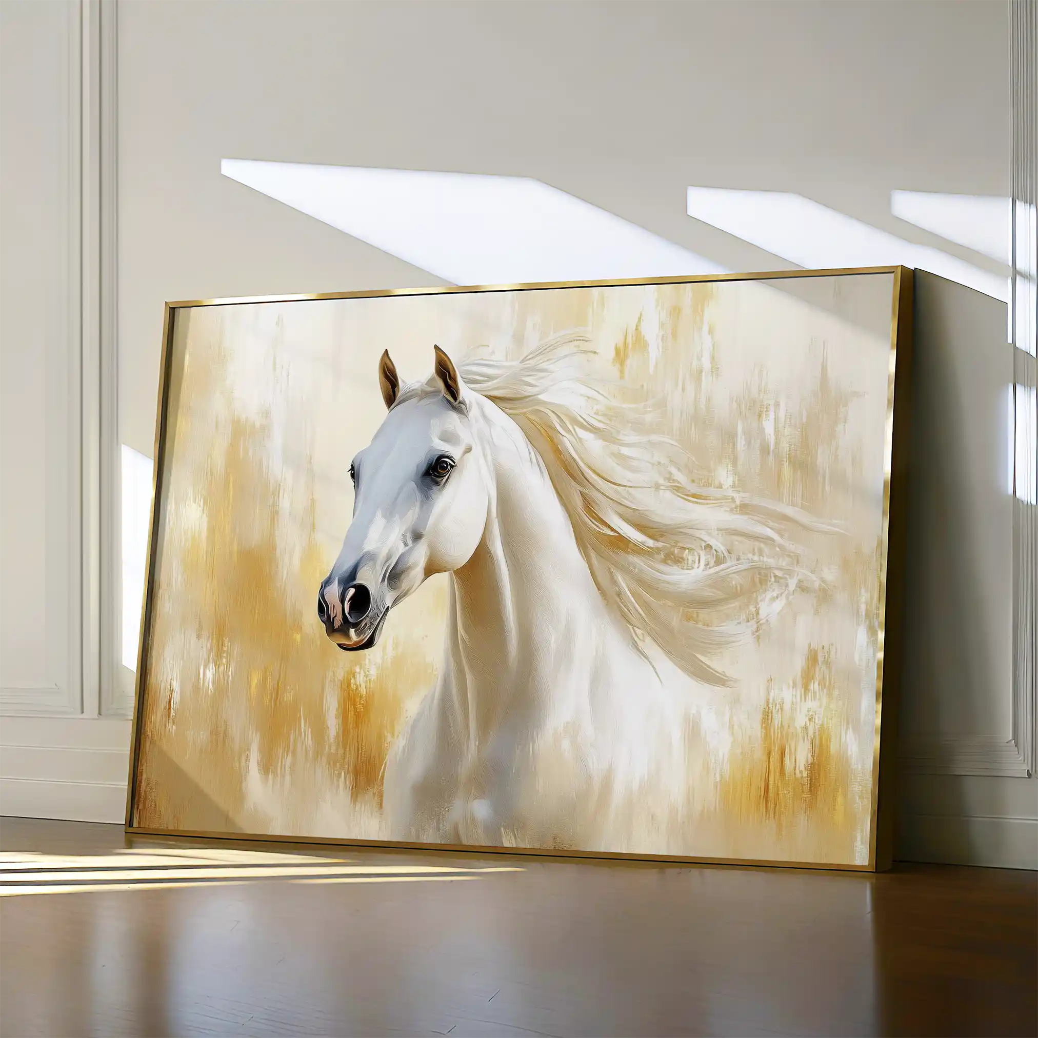 Horses 002 Canvas Art 60 x 40 cm / Black