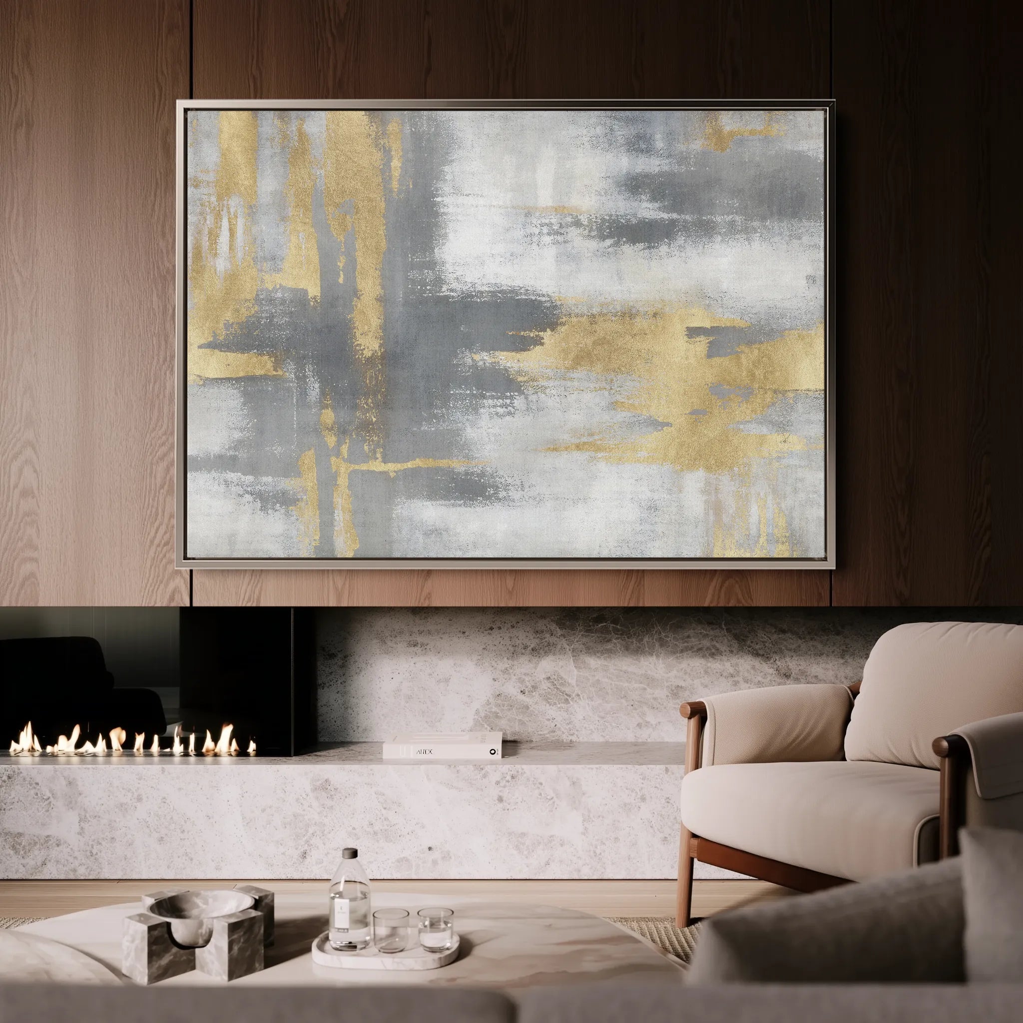 Abstract 003 Canvas Art 18" x 24" / 45 x 60 cm / Black