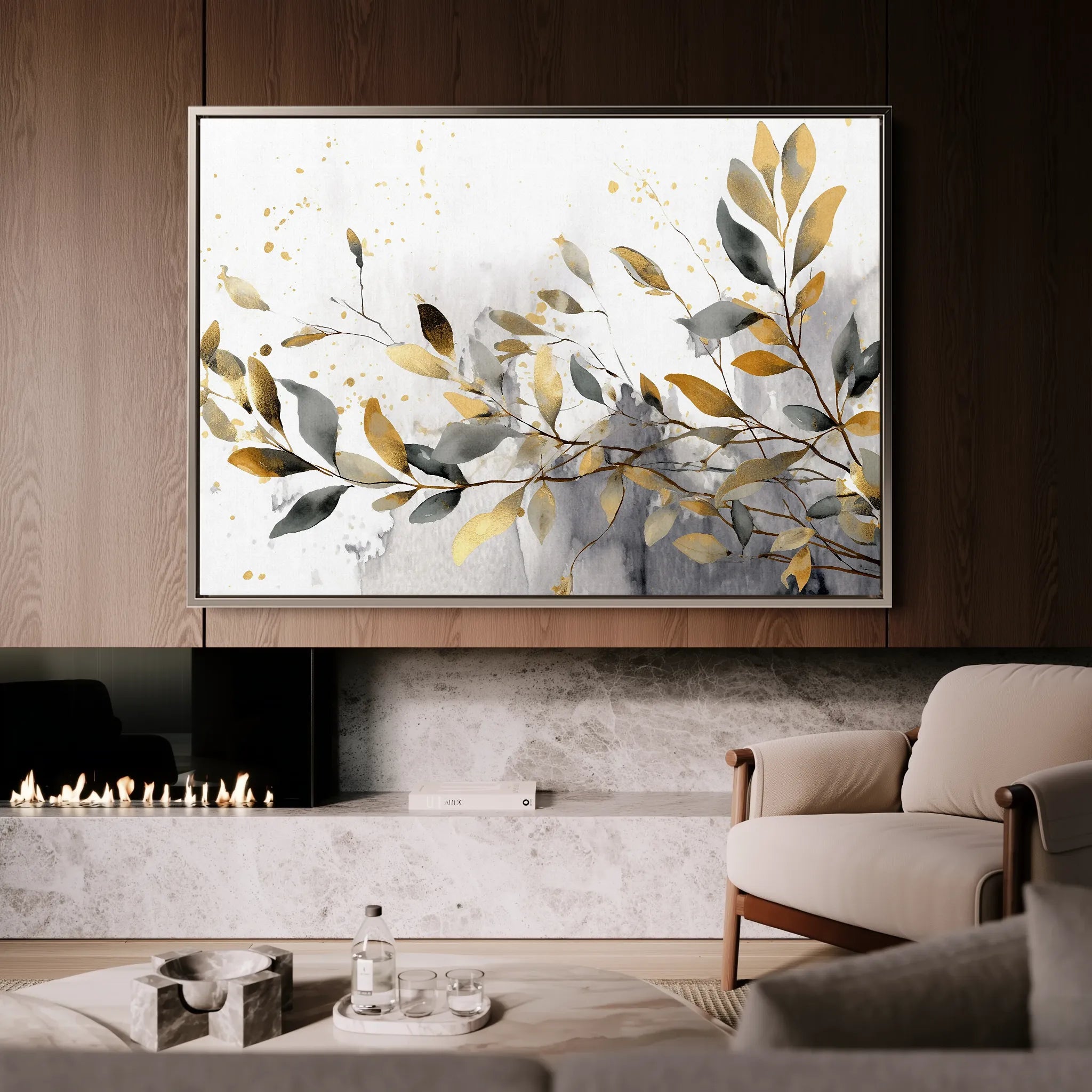 Floral 003 Canvas Art 18" x 24" / 45 x 60 cm / Black