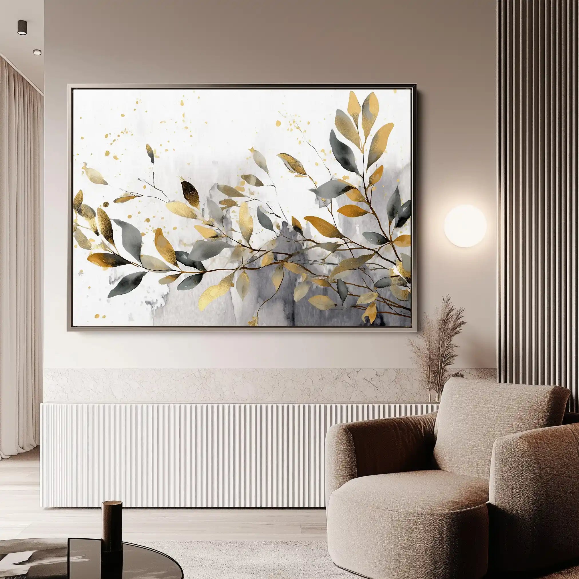 Floral 003 Canvas Art 60 x 40 cm / Black