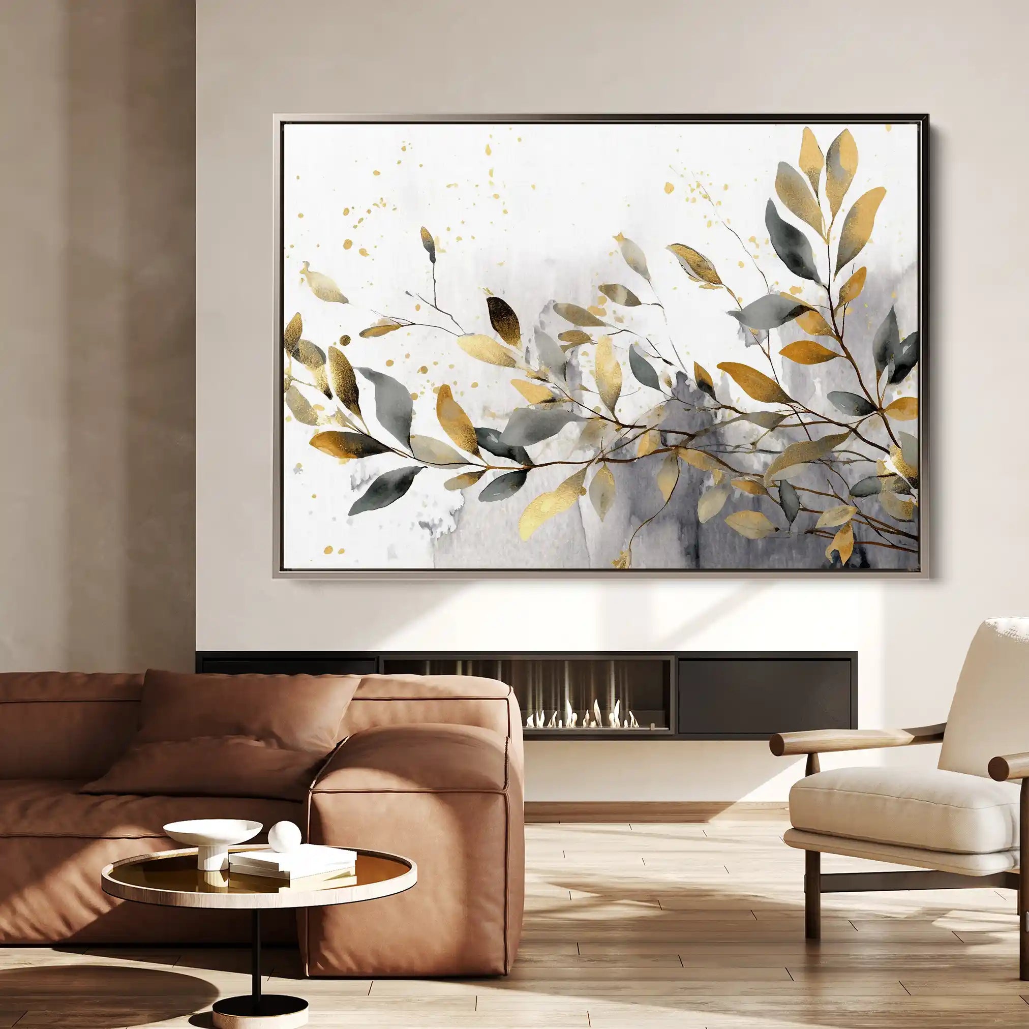 Floral 003 Canvas Art 60 x 40 cm / Black