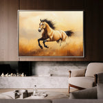 Horses 003 Canvas Art 18" x 24" / 45 x 60 cm / Black
