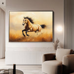 Horses 003 Canvas Art 18" x 24" / 45 x 60 cm / Black