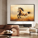 Horses 003 Canvas Art 18" x 24" / 45 x 60 cm / Black