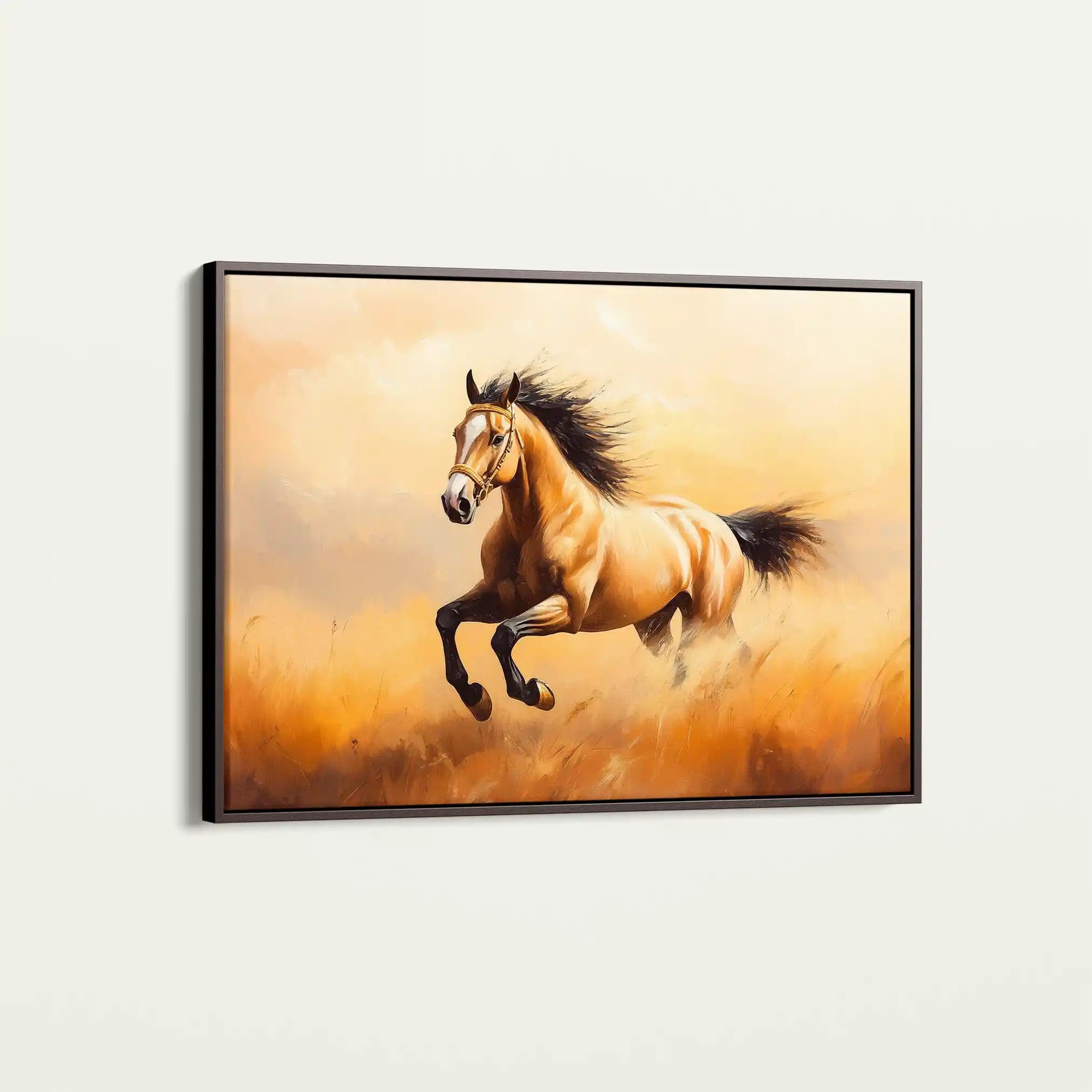 Horses 003 Canvas Art 60 x 40 cm / Black
