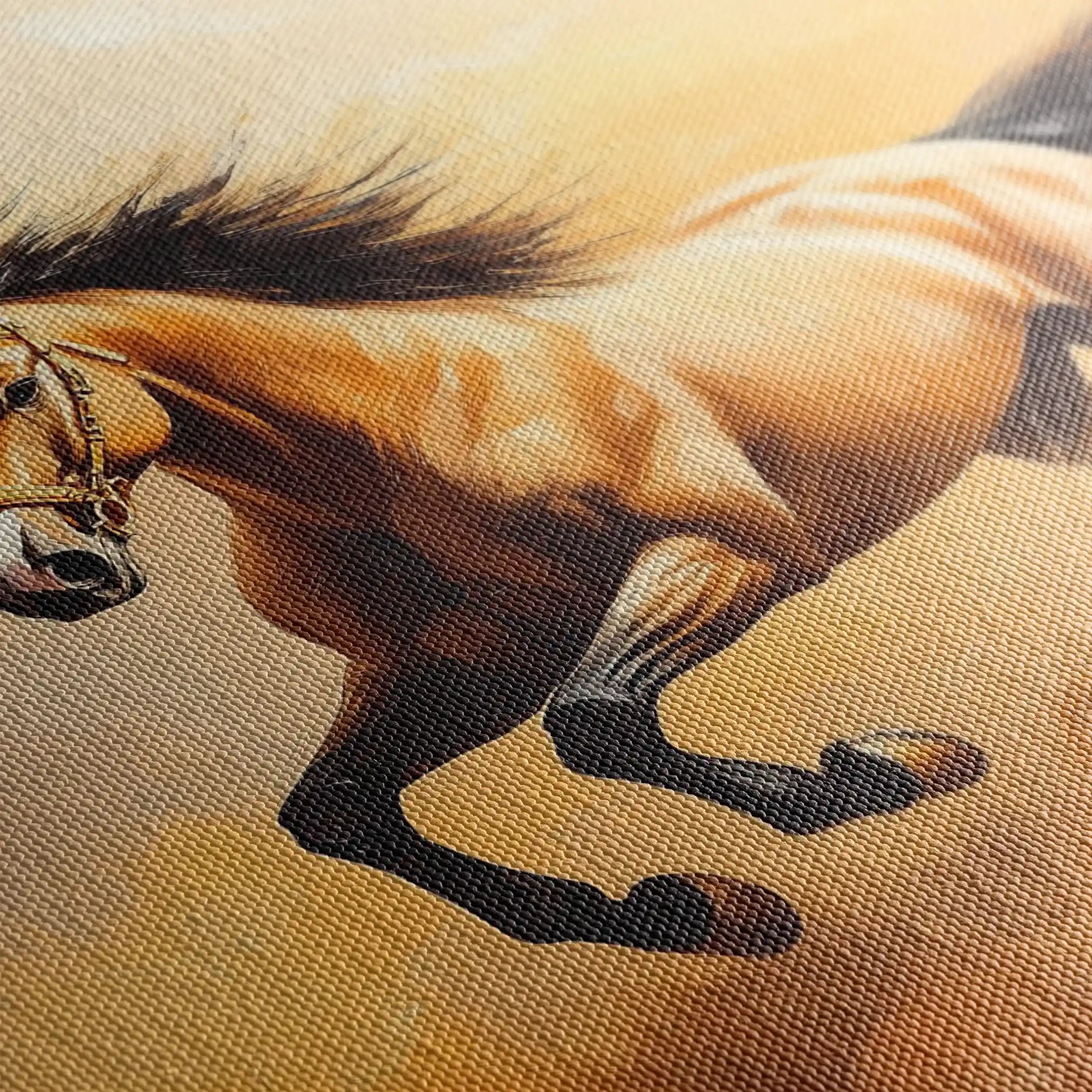 Horses 003 Canvas Art 60 x 40 cm / Black