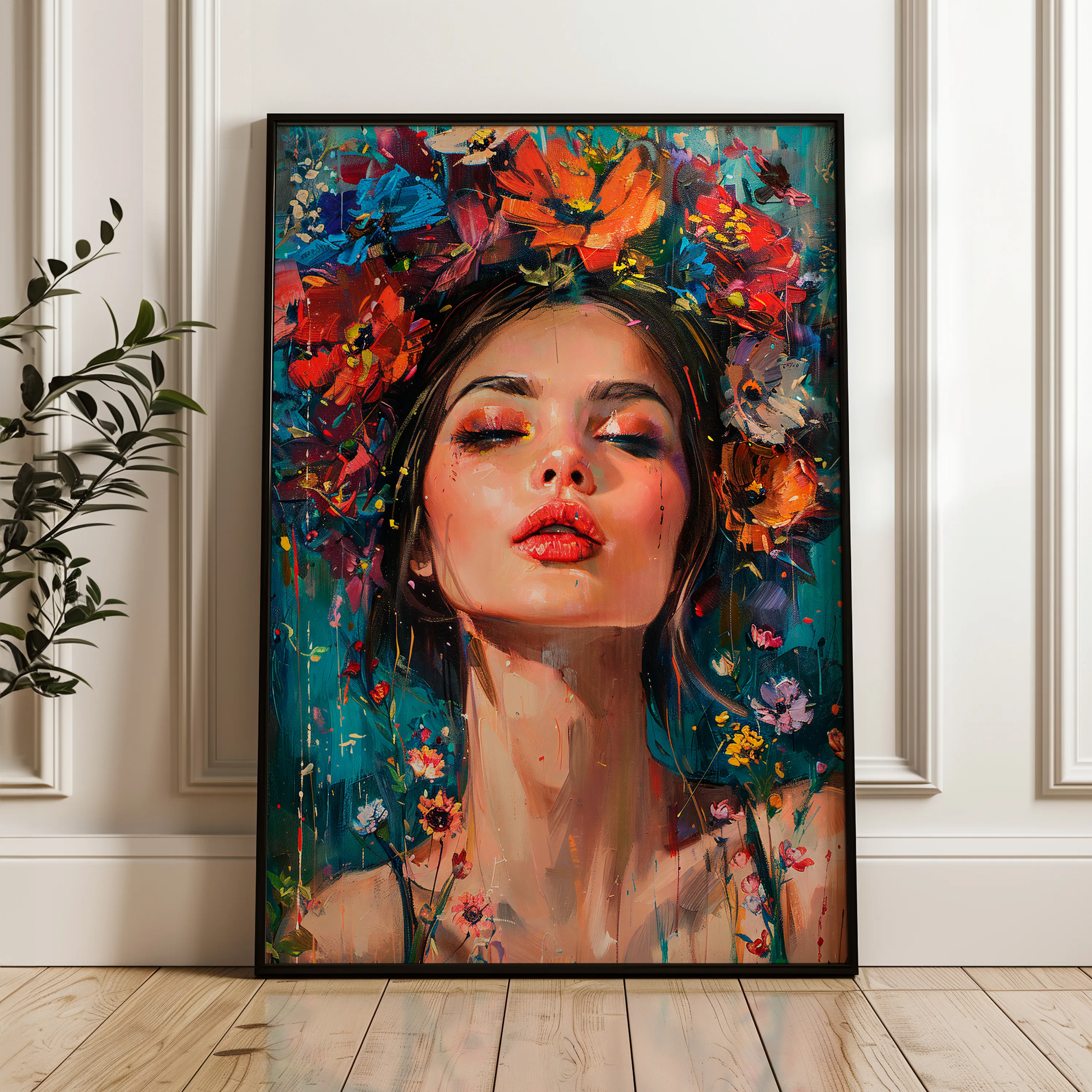 Portrait 003 Canvas Art 18" x 24" / 45 x 60 cm / Black