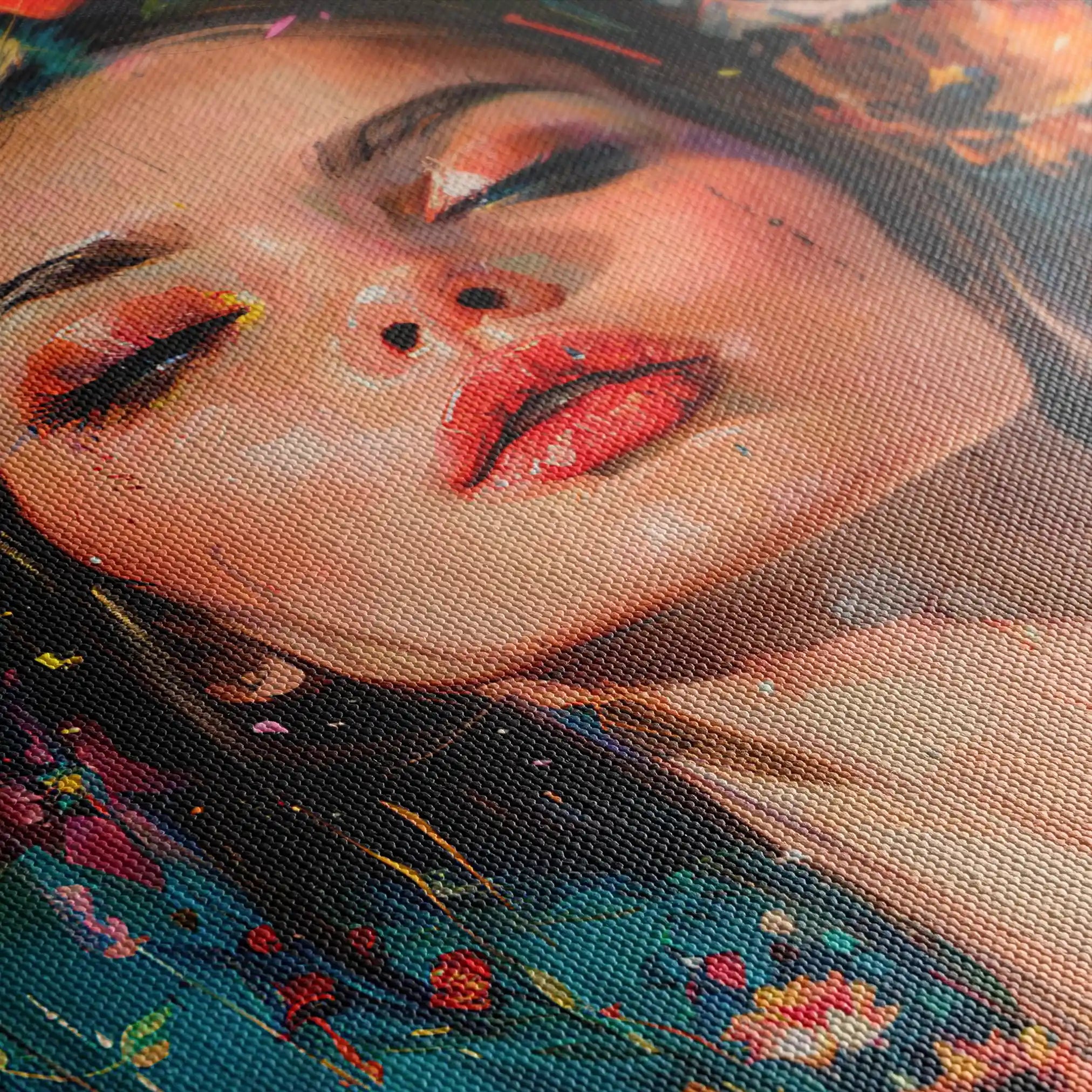 Portrait 003 Canvas Art 60 x 40 cm / Black