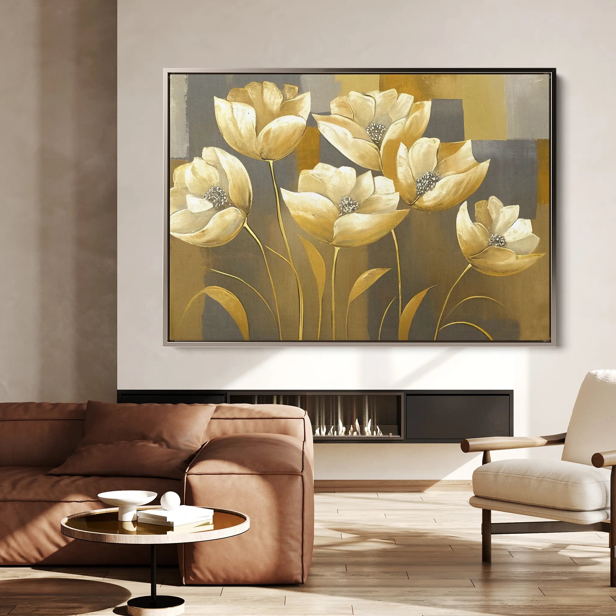 Floral 004 Canvas Art 18" x 24" / 45 x 60 cm / Black