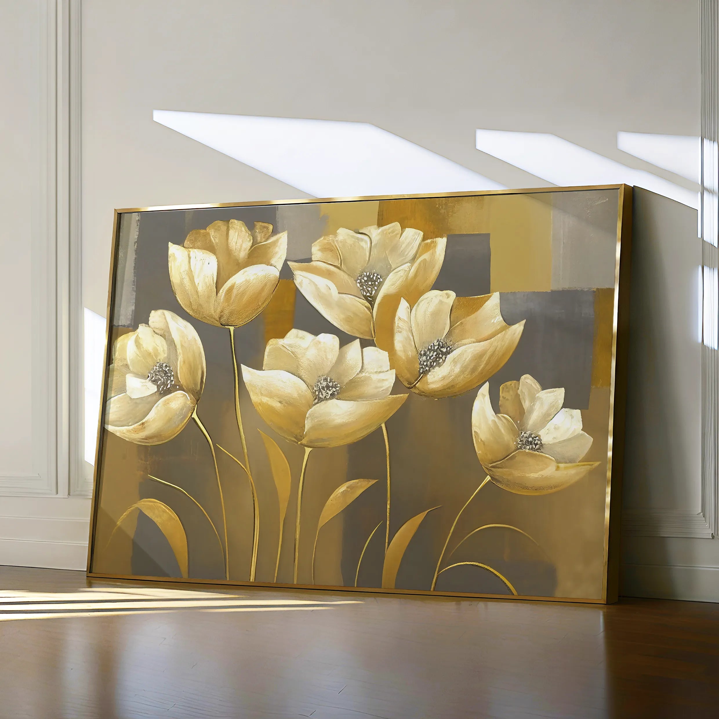 Floral 004 Canvas Art 18" x 24" / 45 x 60 cm / Black