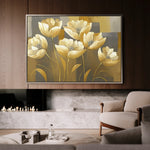 Floral 004 Canvas Art 18" x 24" / 45 x 60 cm / Black