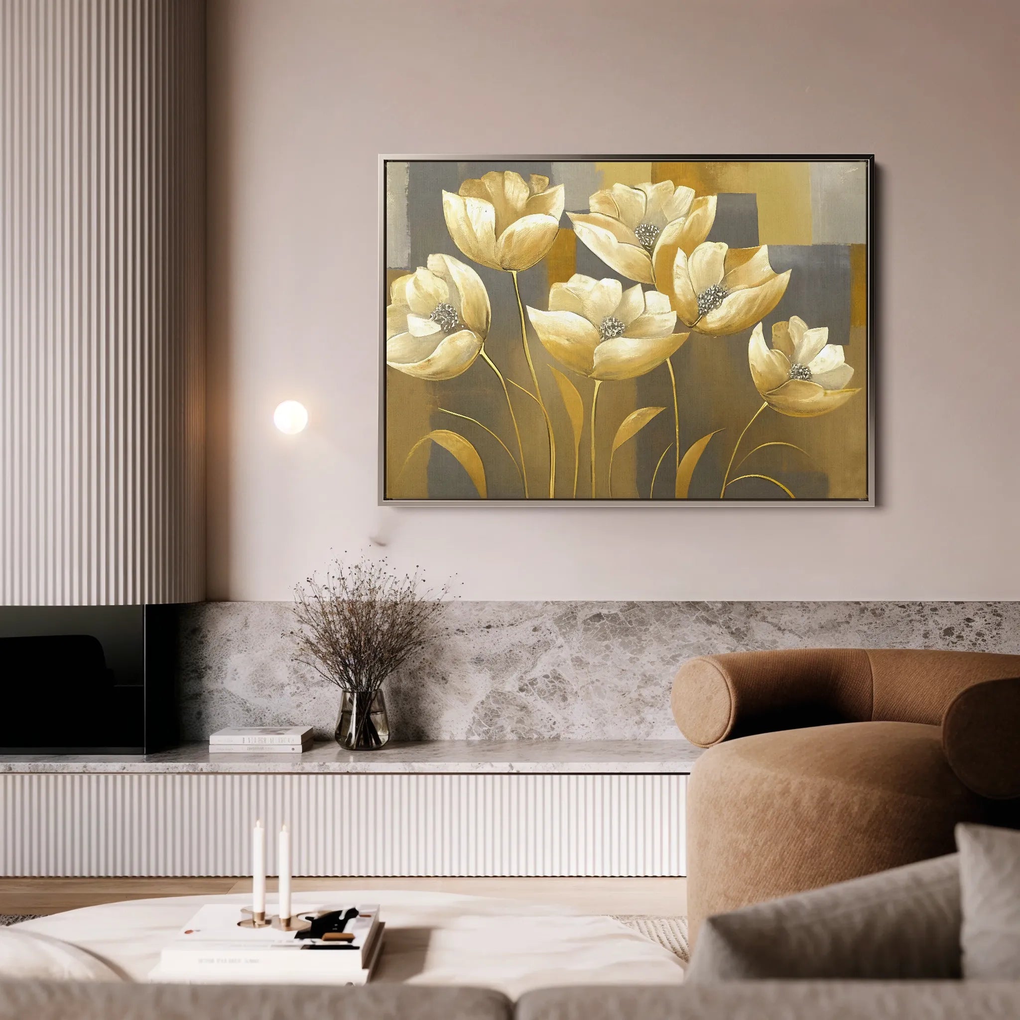 Floral 004 Canvas Art 18" x 24" / 45 x 60 cm / Black