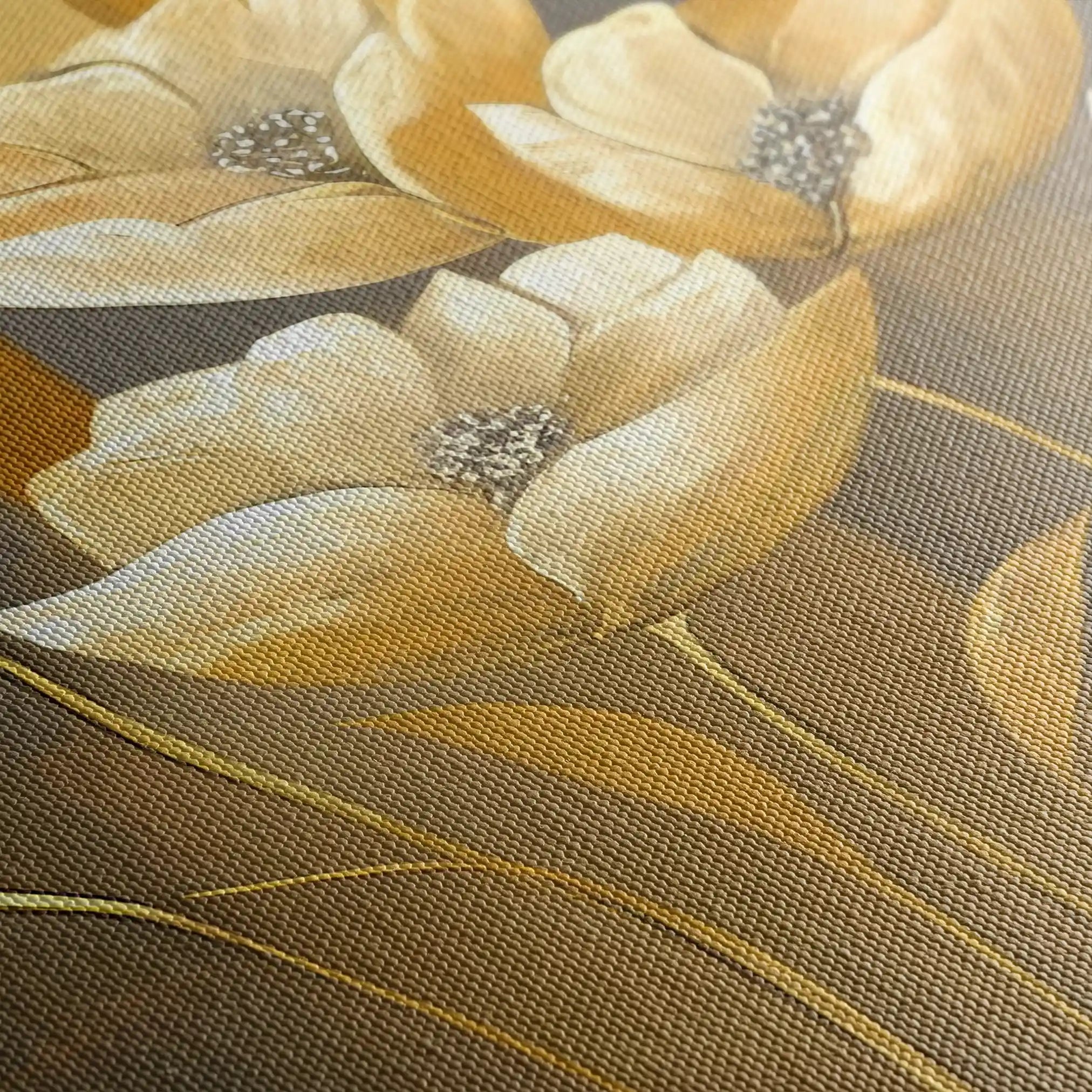Floral 004 Canvas Art 60 x 40 cm / Black