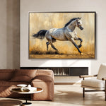 Horses 004 Canvas Art 18" x 24" / 45 x 60 cm / Black