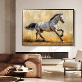 Horses 004 Canvas Art 18" x 24" / 45 x 60 cm / Black