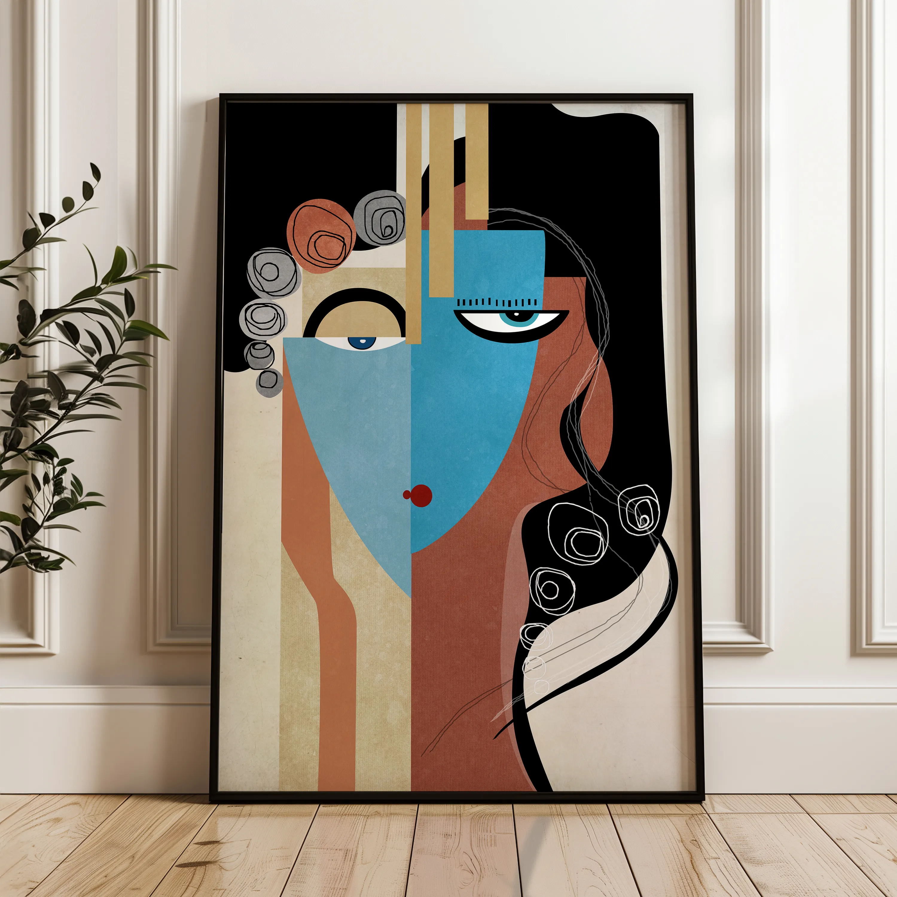 Portrait 004 Canvas Art 18" x 24" / 45 x 60 cm / Black