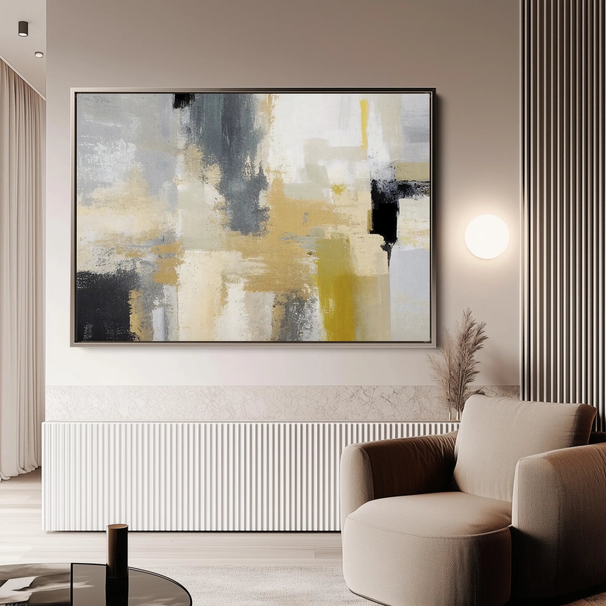 Abstract 005 Canvas Art 18" x 24" / 45 x 60 cm / Black