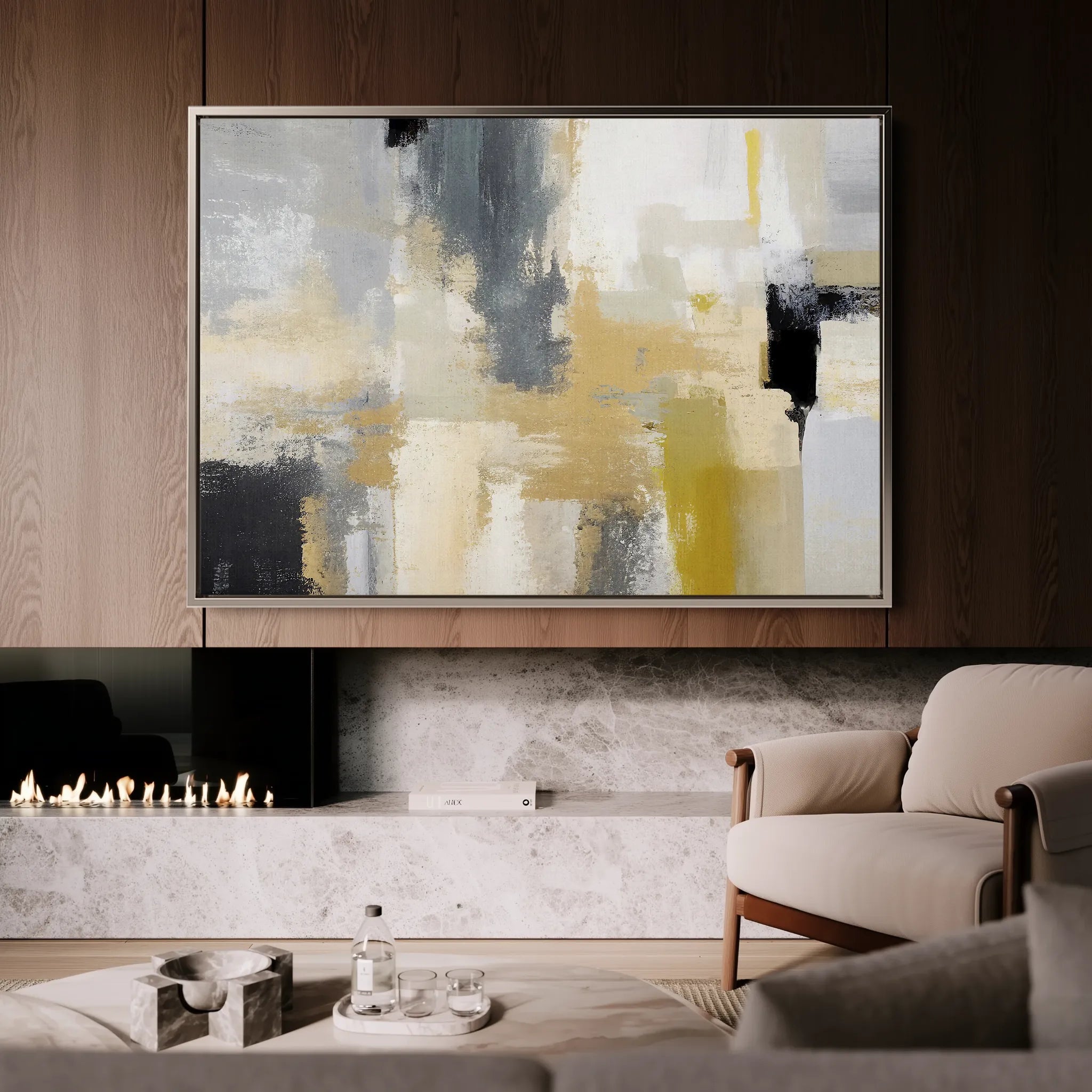 Abstract 005 Canvas Art 18" x 24" / 45 x 60 cm / Black