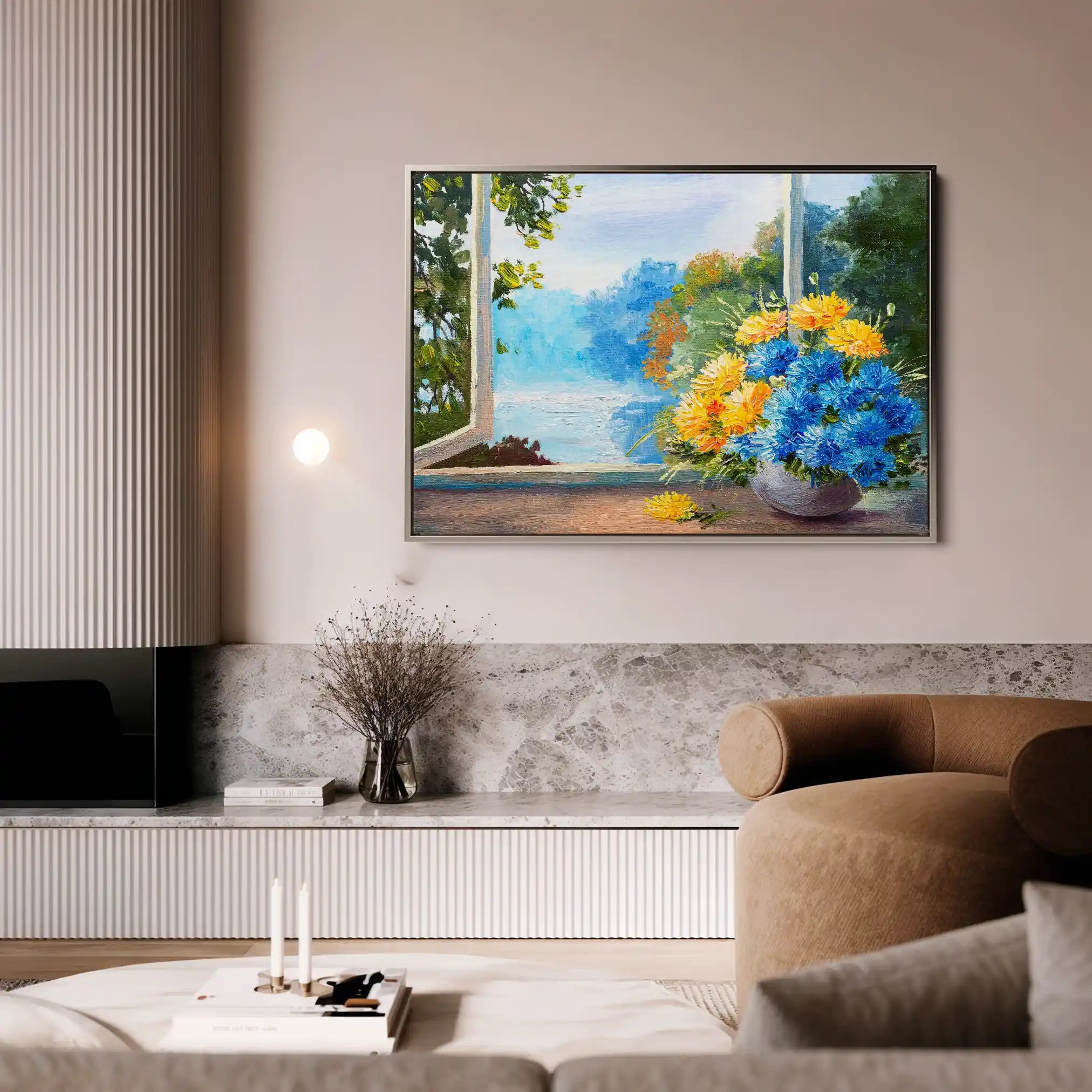 Floral 005 Canvas Art 60 x 40 cm / Black