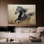 Horses 005 Canvas Art 18" x 24" / 45 x 60 cm / Black