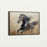 Horses 005 Canvas Art 18" x 24" / 45 x 60 cm / Black
