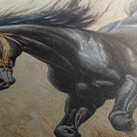 Horses 005 Canvas Art 18" x 24" / 45 x 60 cm / Black