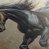 Horses 005 Canvas Art 18" x 24" / 45 x 60 cm / Black