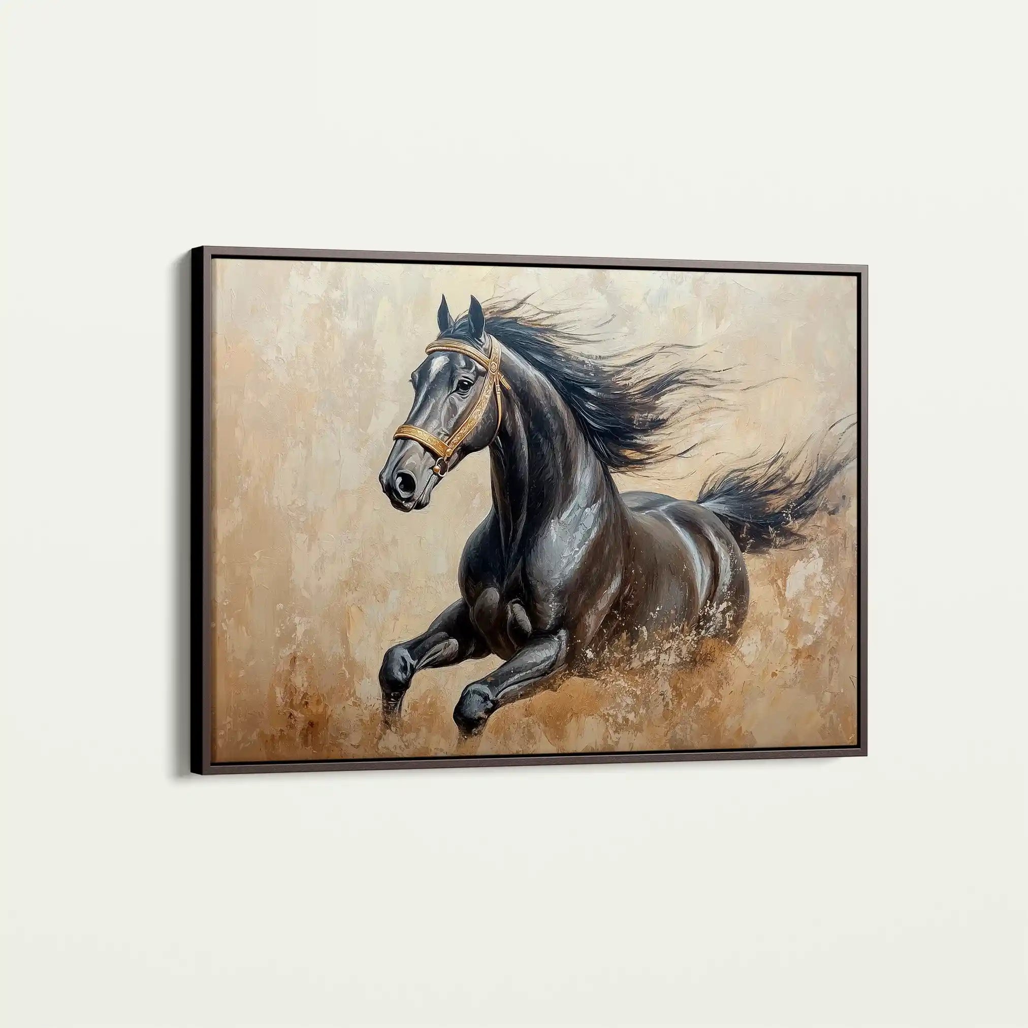 Horses 005 Canvas Art 60 x 40 cm / Black