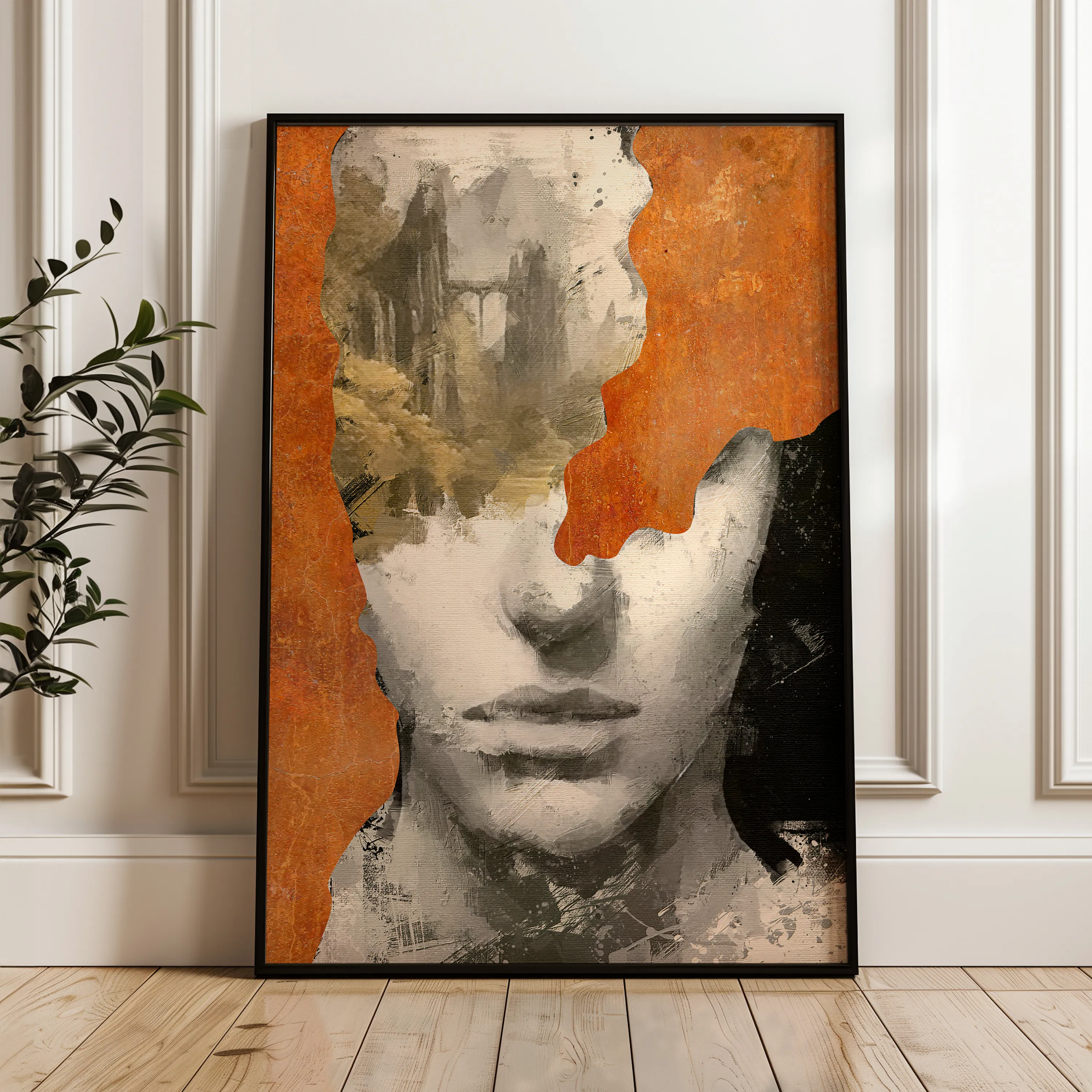 Portrait 005 Canvas Art 18" x 24" / 45 x 60 cm / Black