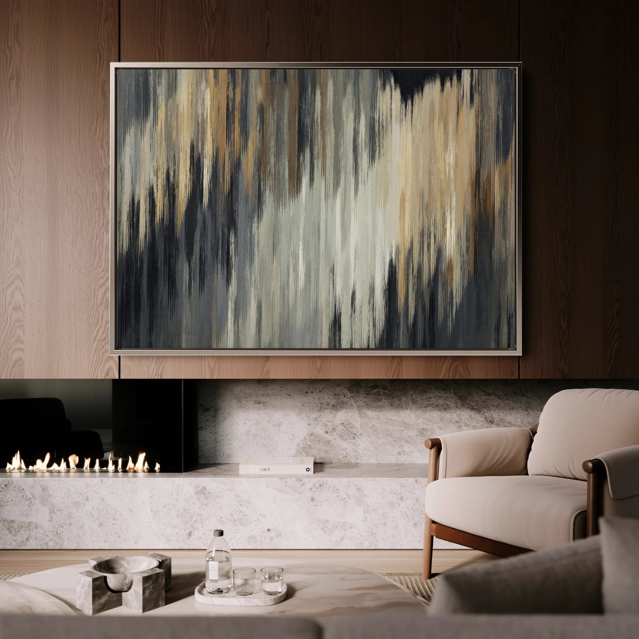 Abstract 006 Canvas Art 18" x 24" / 45 x 60 cm / Black