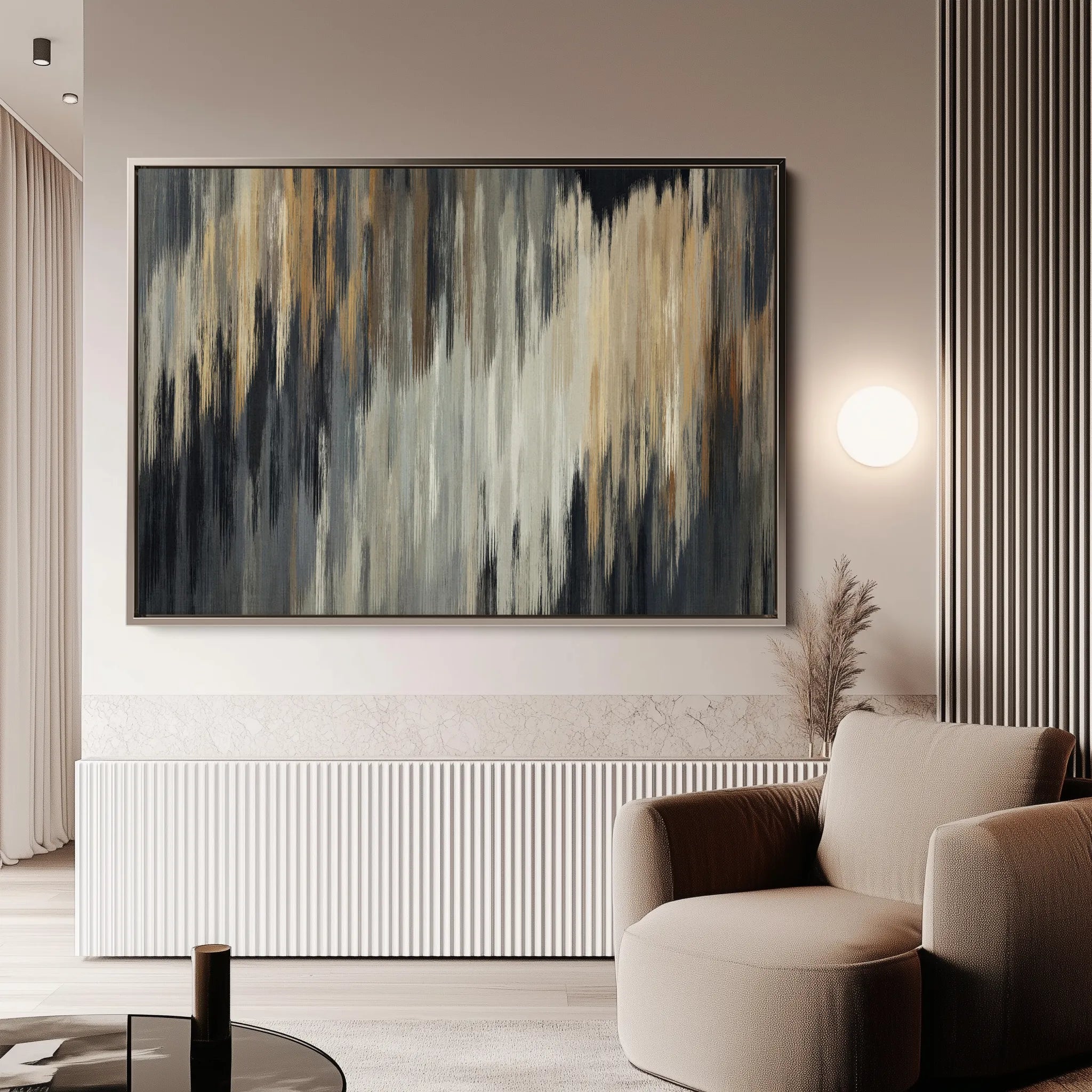 Abstract 006 Canvas Art 18" x 24" / 45 x 60 cm / Black