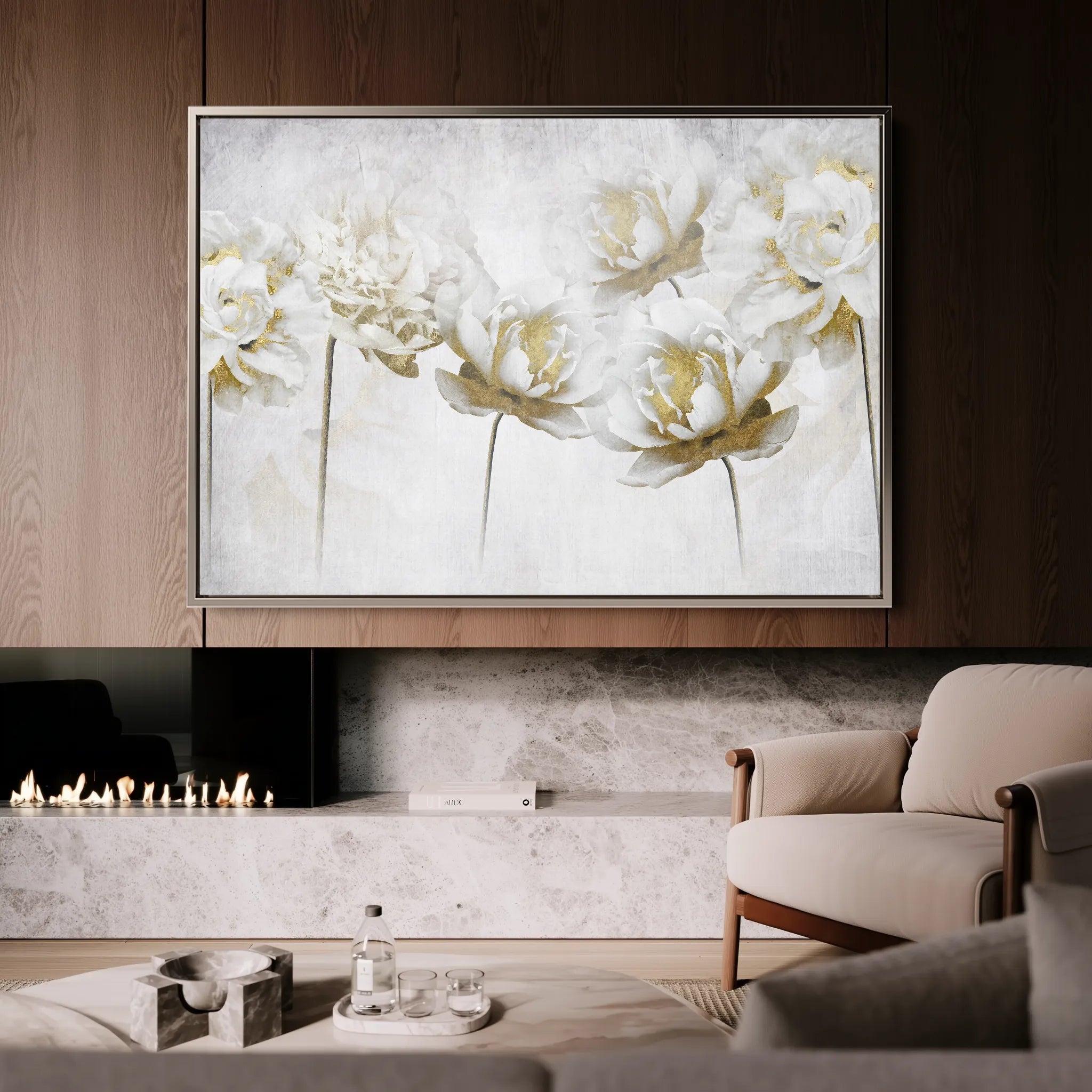 Floral 006 Canvas Art 18" x 24" / 45 x 60 cm / Black
