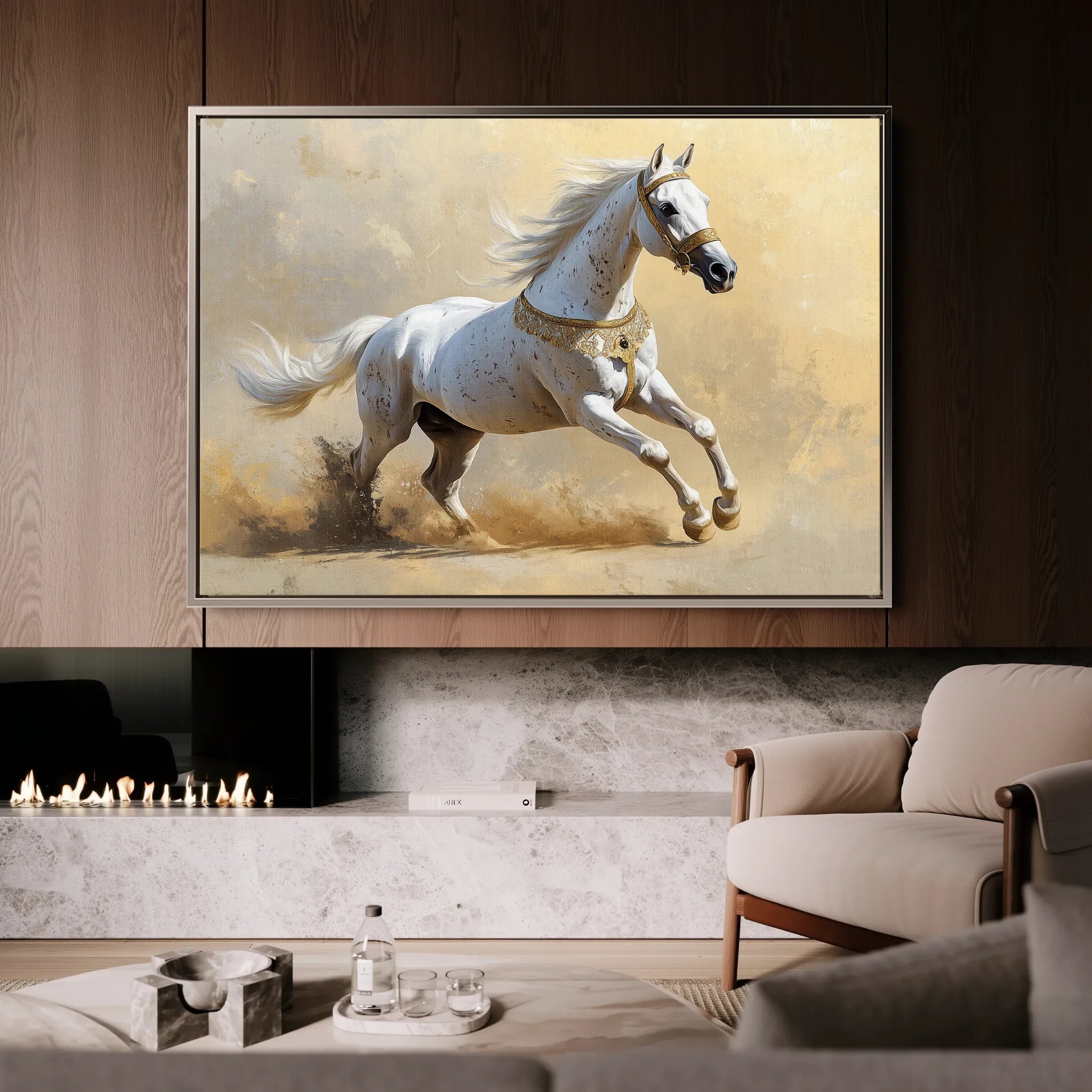 Horses 006 Canvas Art 18" x 24" / 45 x 60 cm / Black