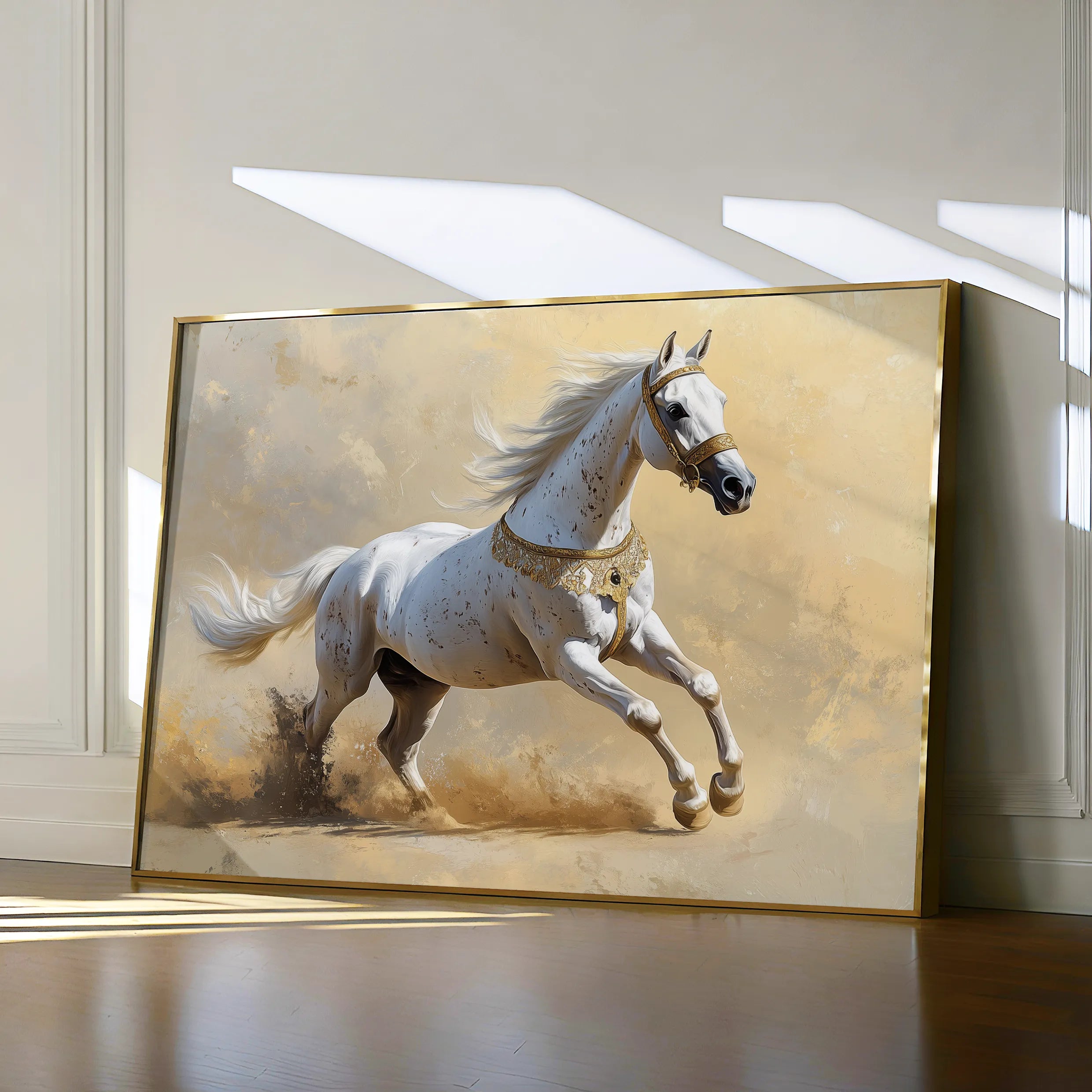 Horses 006 Canvas Art 18" x 24" / 45 x 60 cm / Black