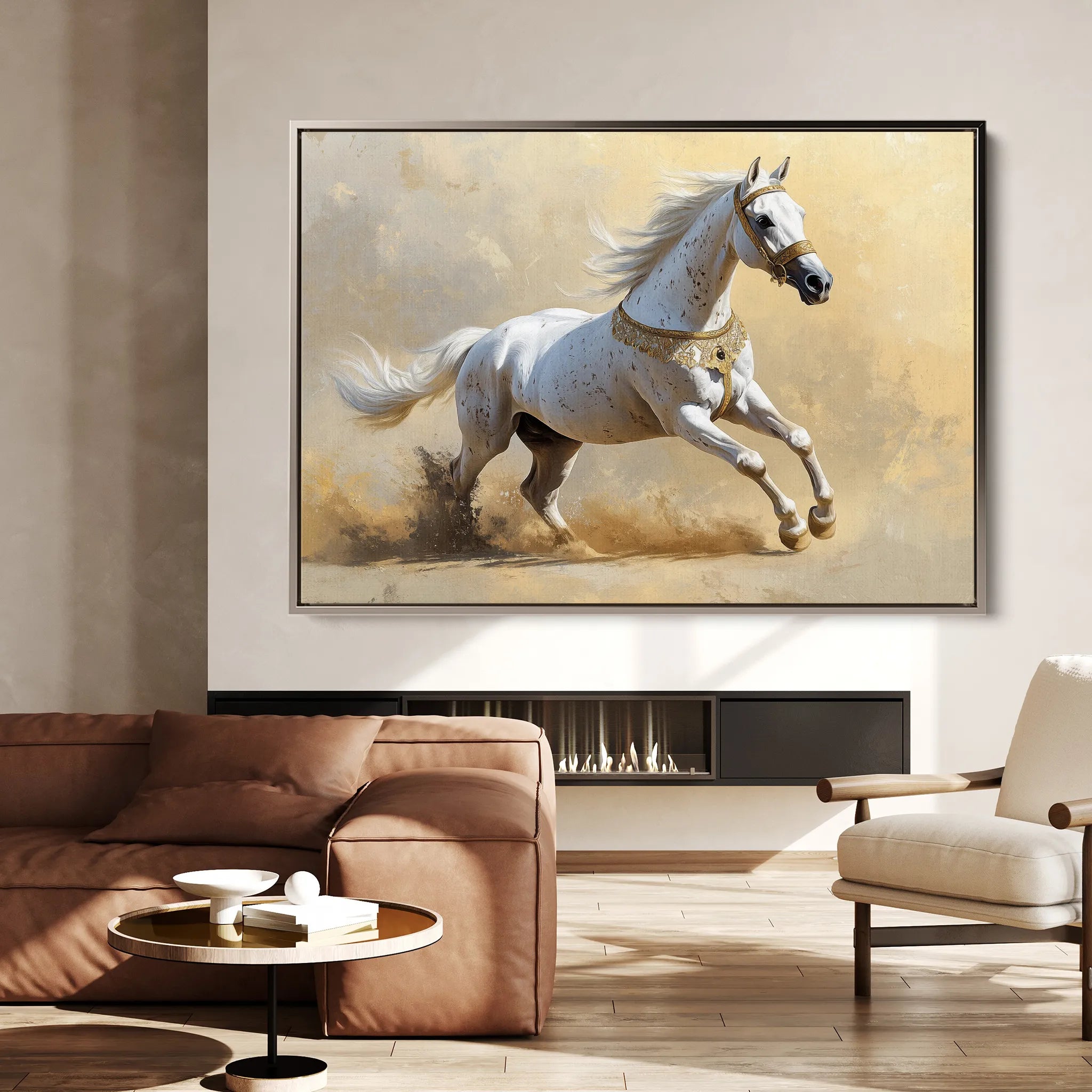 Horses 006 Canvas Art 18" x 24" / 45 x 60 cm / Black