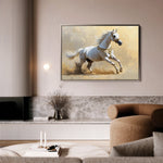 Horses 006 Canvas Art 18" x 24" / 45 x 60 cm / Black