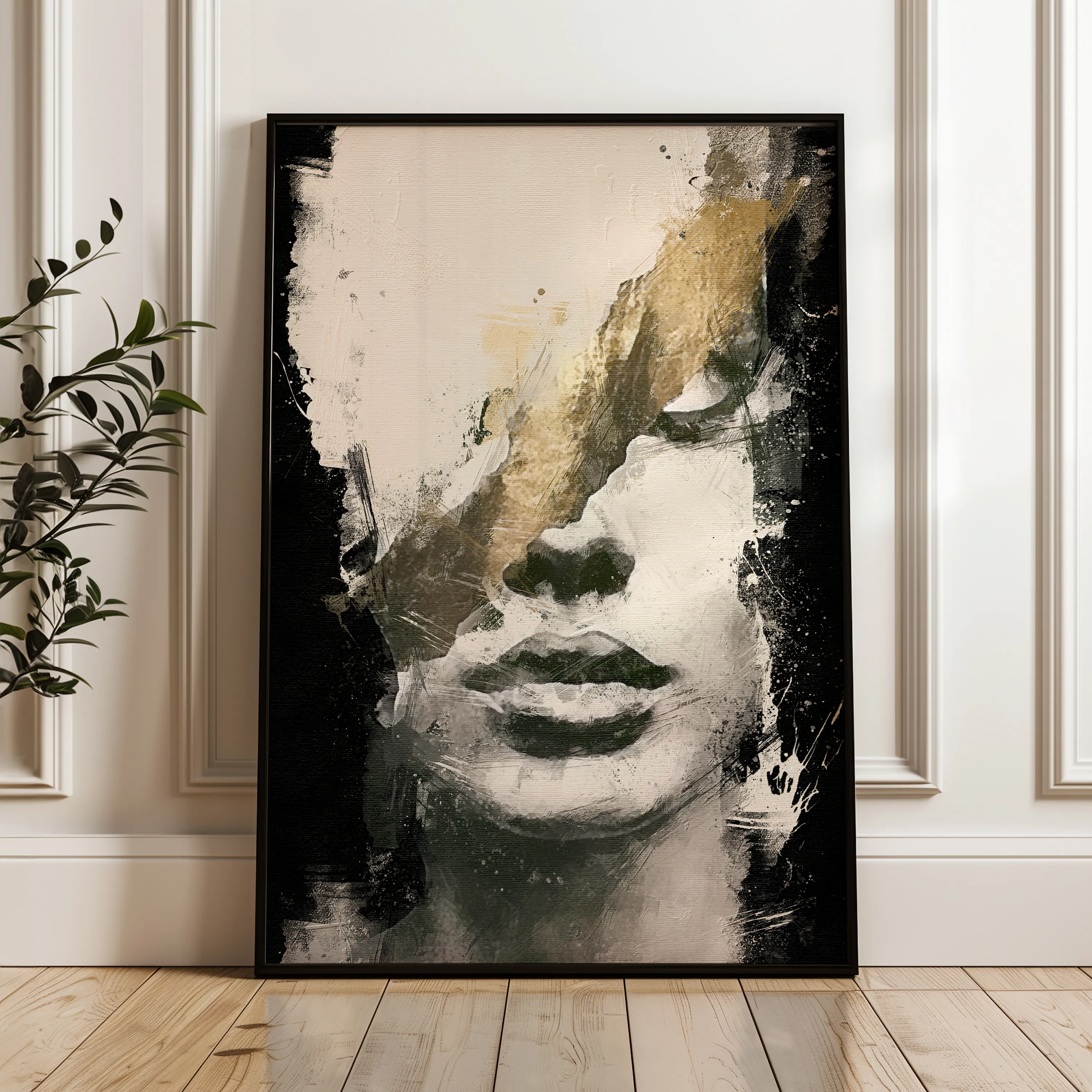 Portrait 006 Canvas Art 18" x 24" / 45 x 60 cm / Black