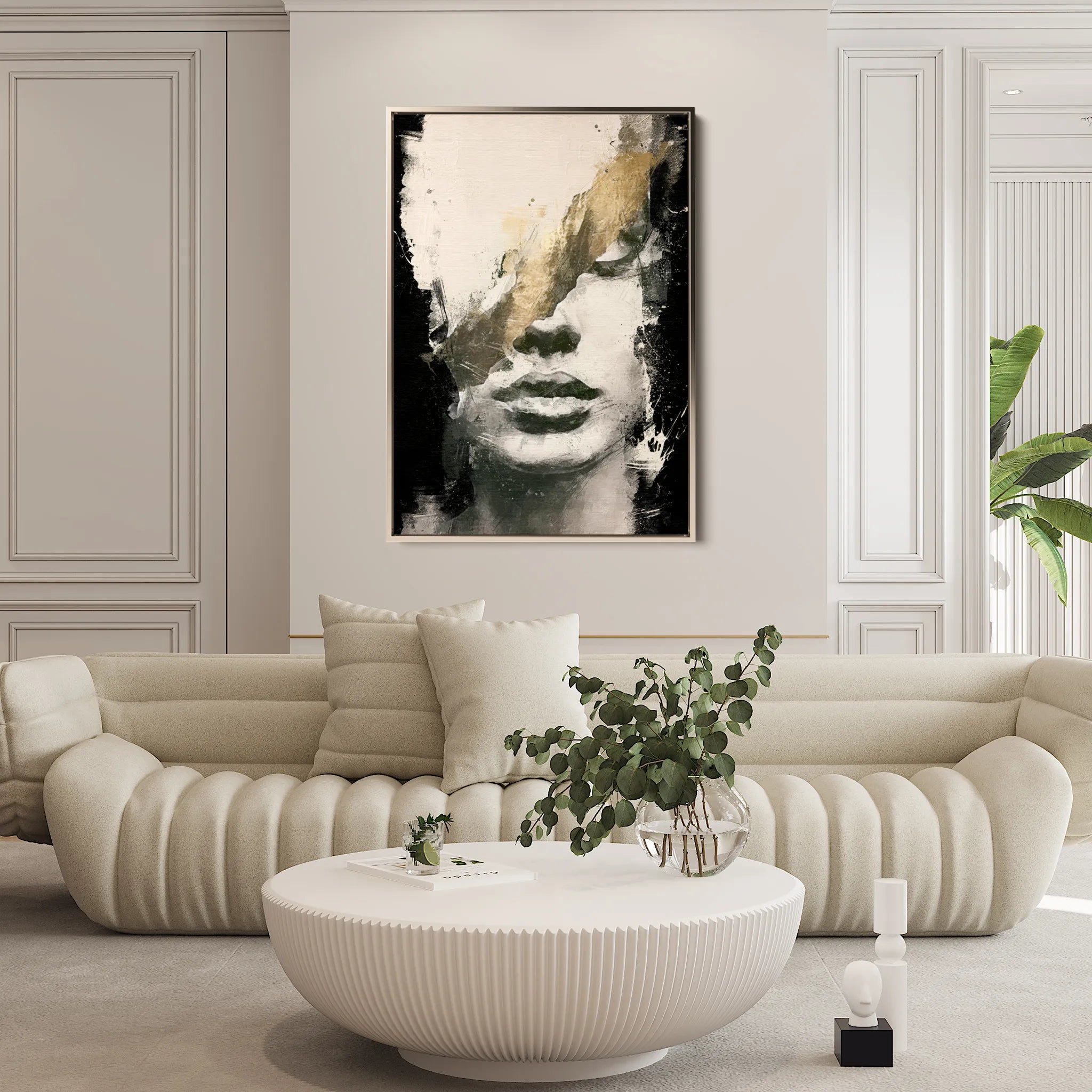 Portrait 006 Canvas Art 18" x 24" / 45 x 60 cm / Black