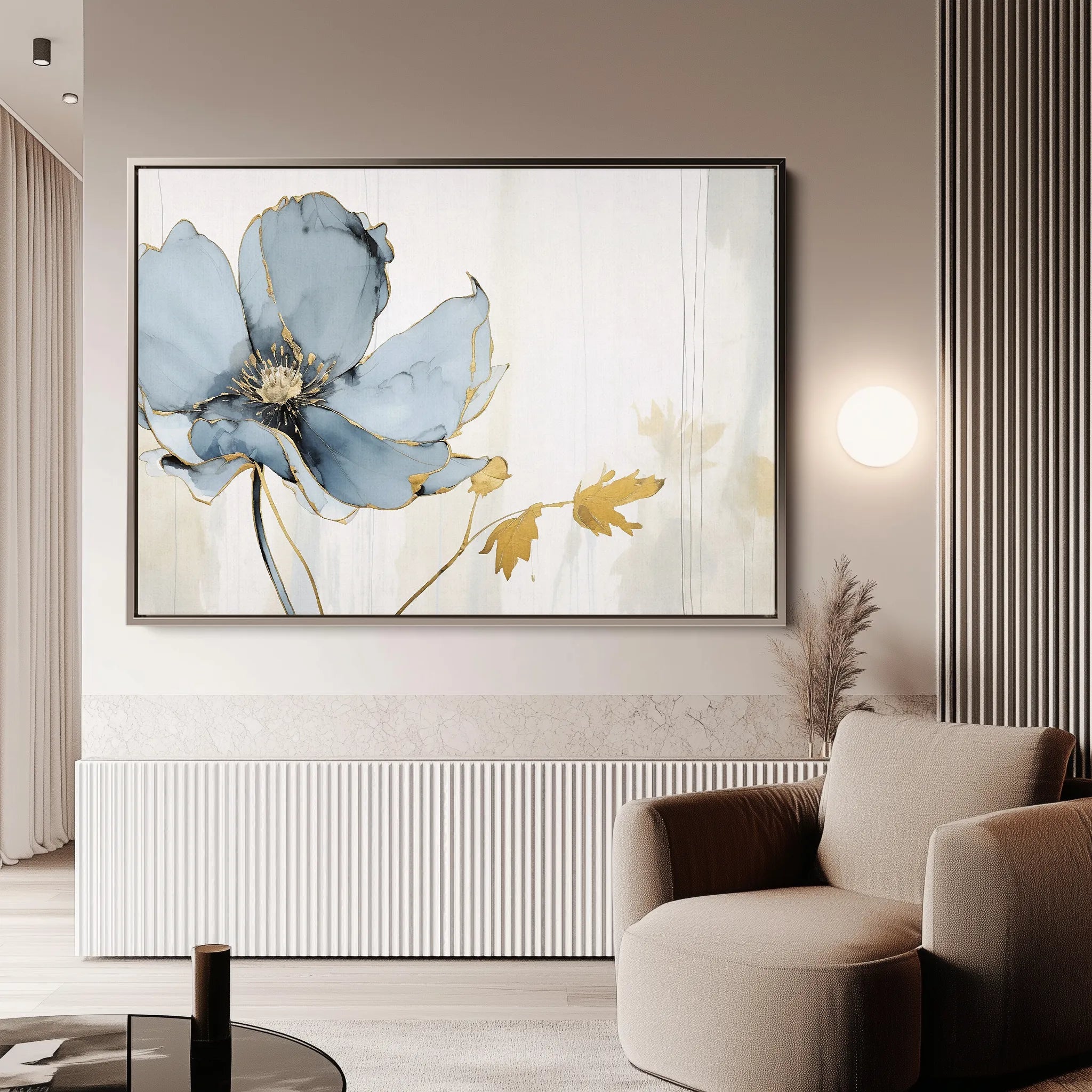 Floral 007 Canvas Art 18" x 24" / 45 x 60 cm / Black
