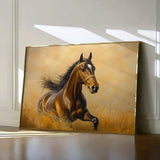 Horses 007 Canvas Art 18" x 24" / 45 x 60 cm / Black