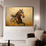 Horses 007 Canvas Art 18" x 24" / 45 x 60 cm / Black