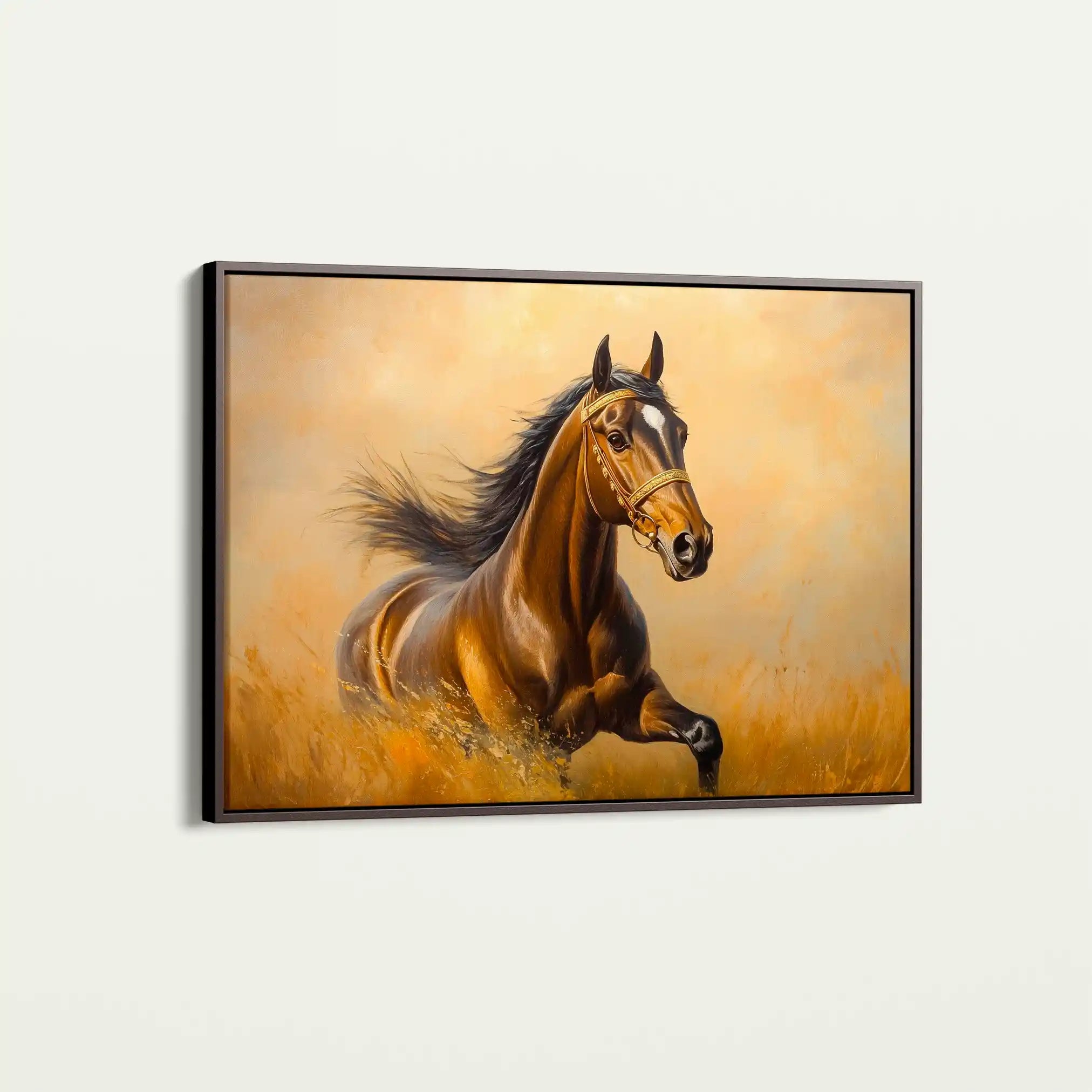 Horses 007 Canvas Art 60 x 40 cm / Black