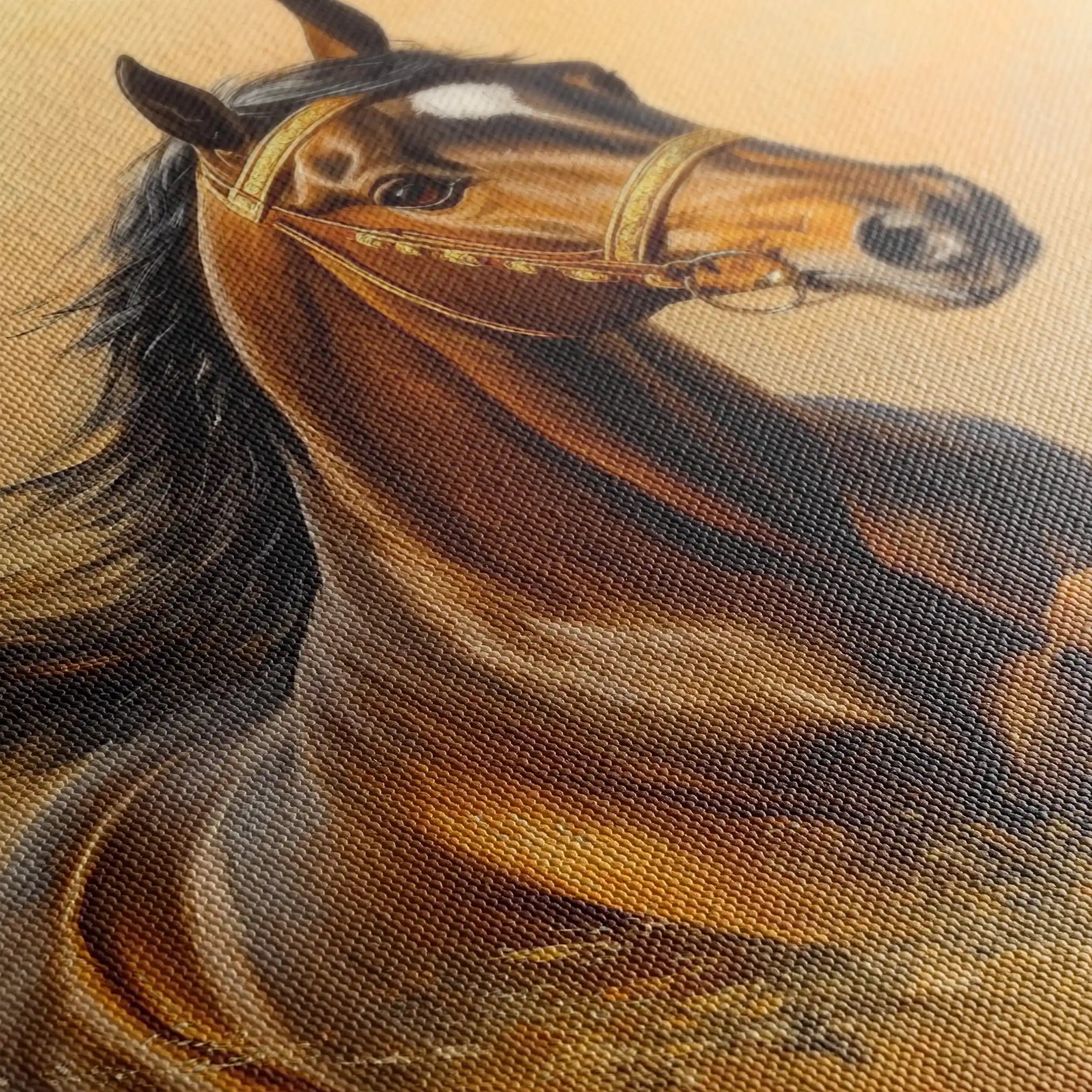 Horses 007 Canvas Art 60 x 40 cm / Black