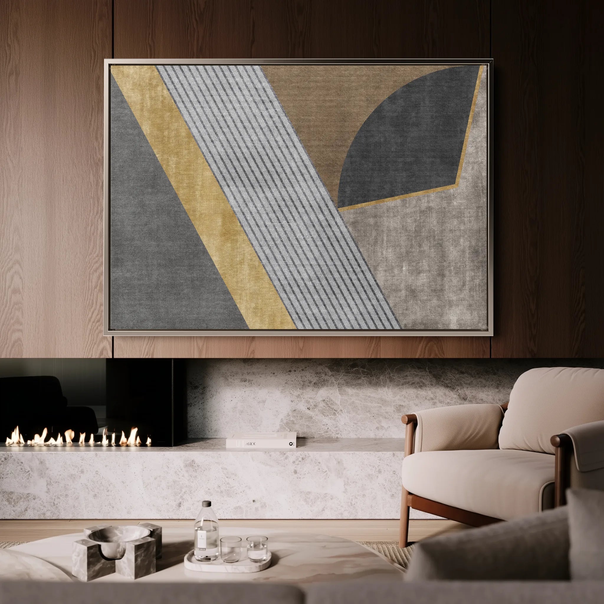 Abstract 008 Canvas Art 18" x 24" / 45 x 60 cm / Black