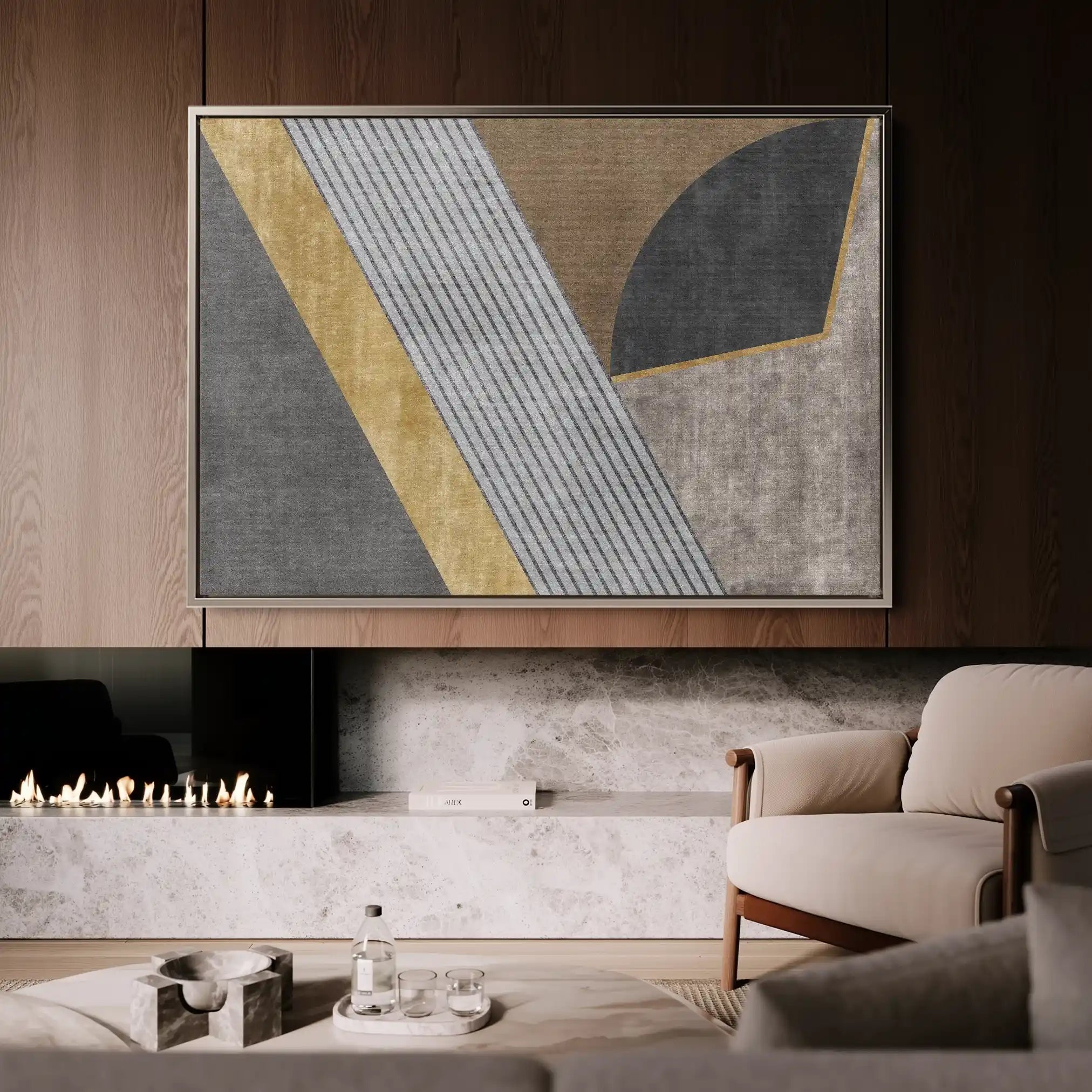 Abstract 008 Canvas Art 60 x 40 cm / Black