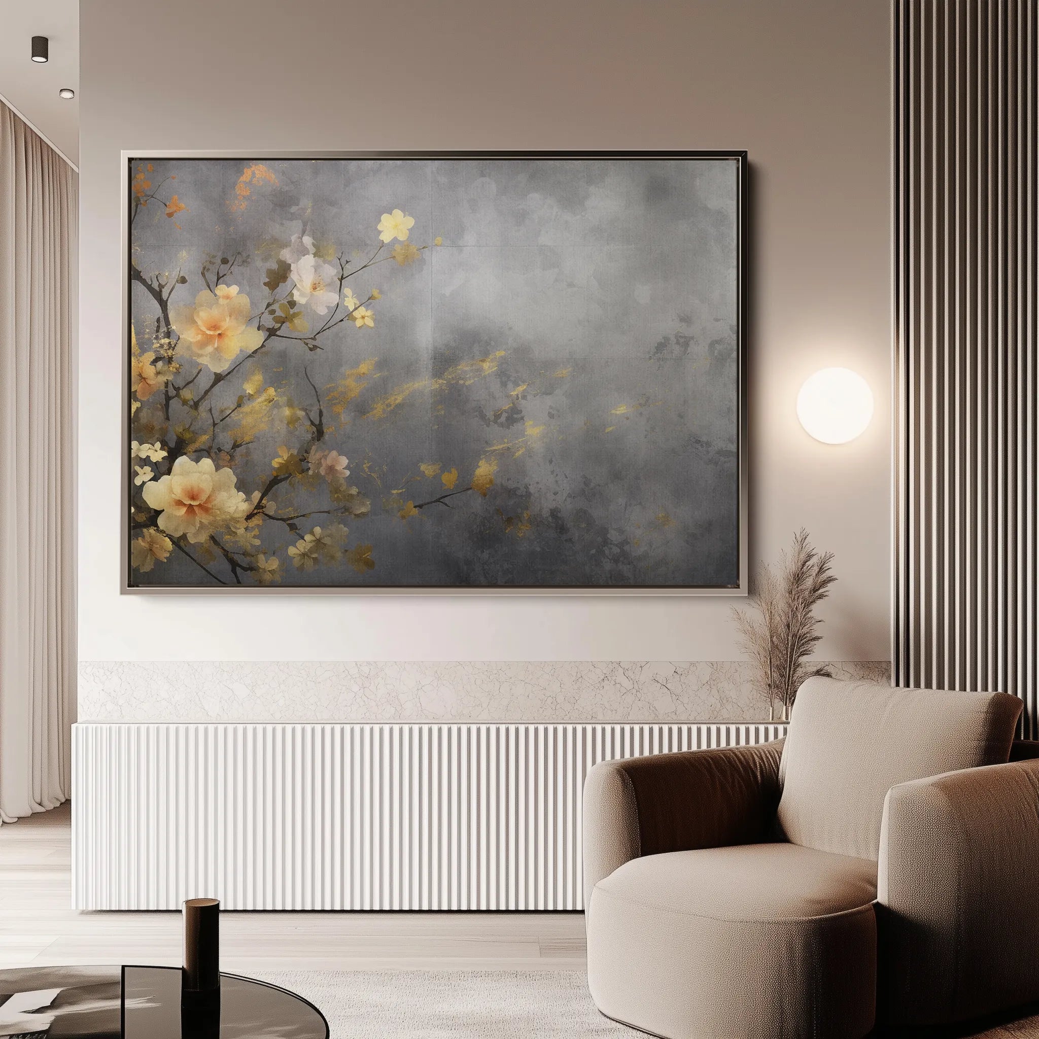 Floral 008 Canvas Art 18" x 24" / 45 x 60 cm / Black