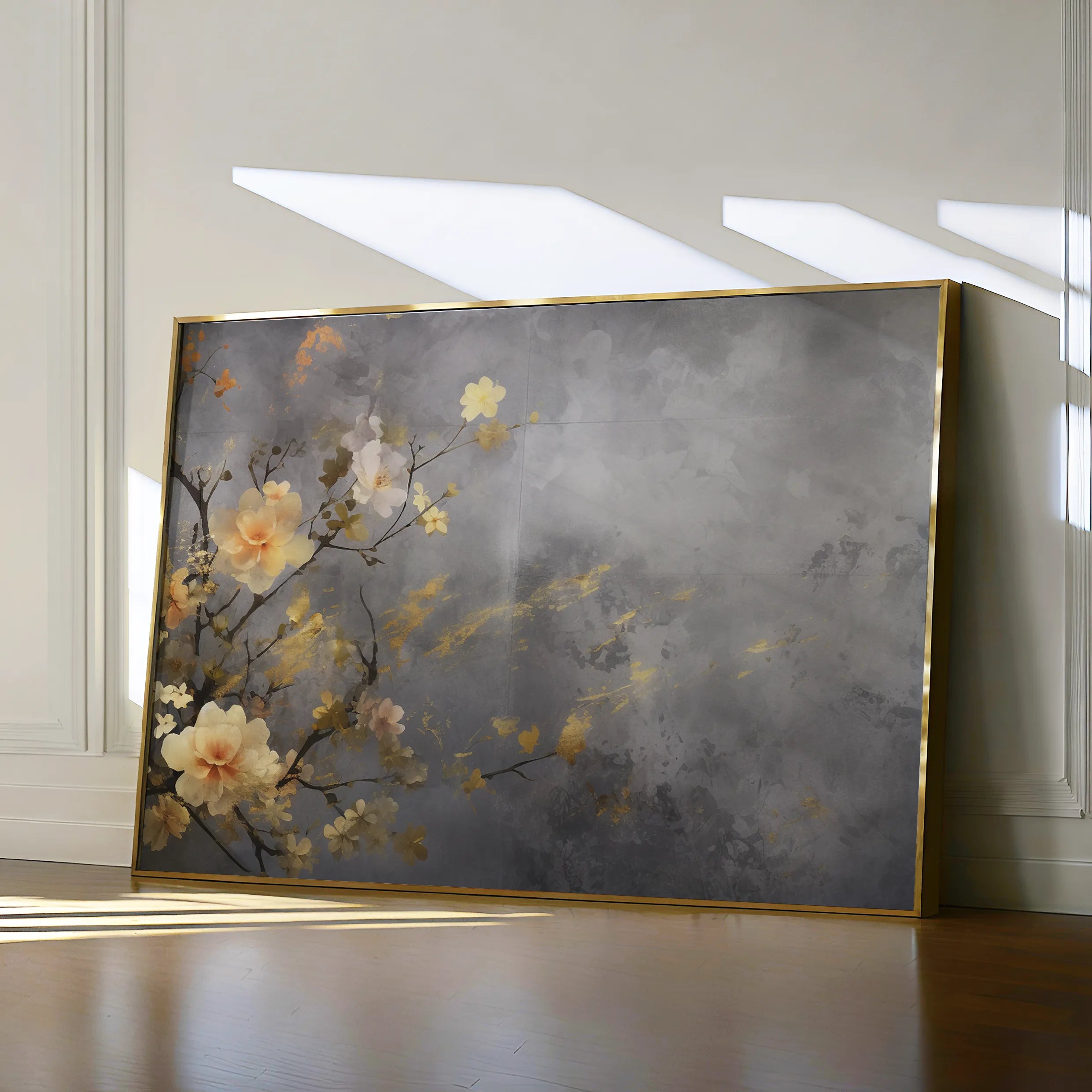 Floral 008 Canvas Art 18" x 24" / 45 x 60 cm / Black