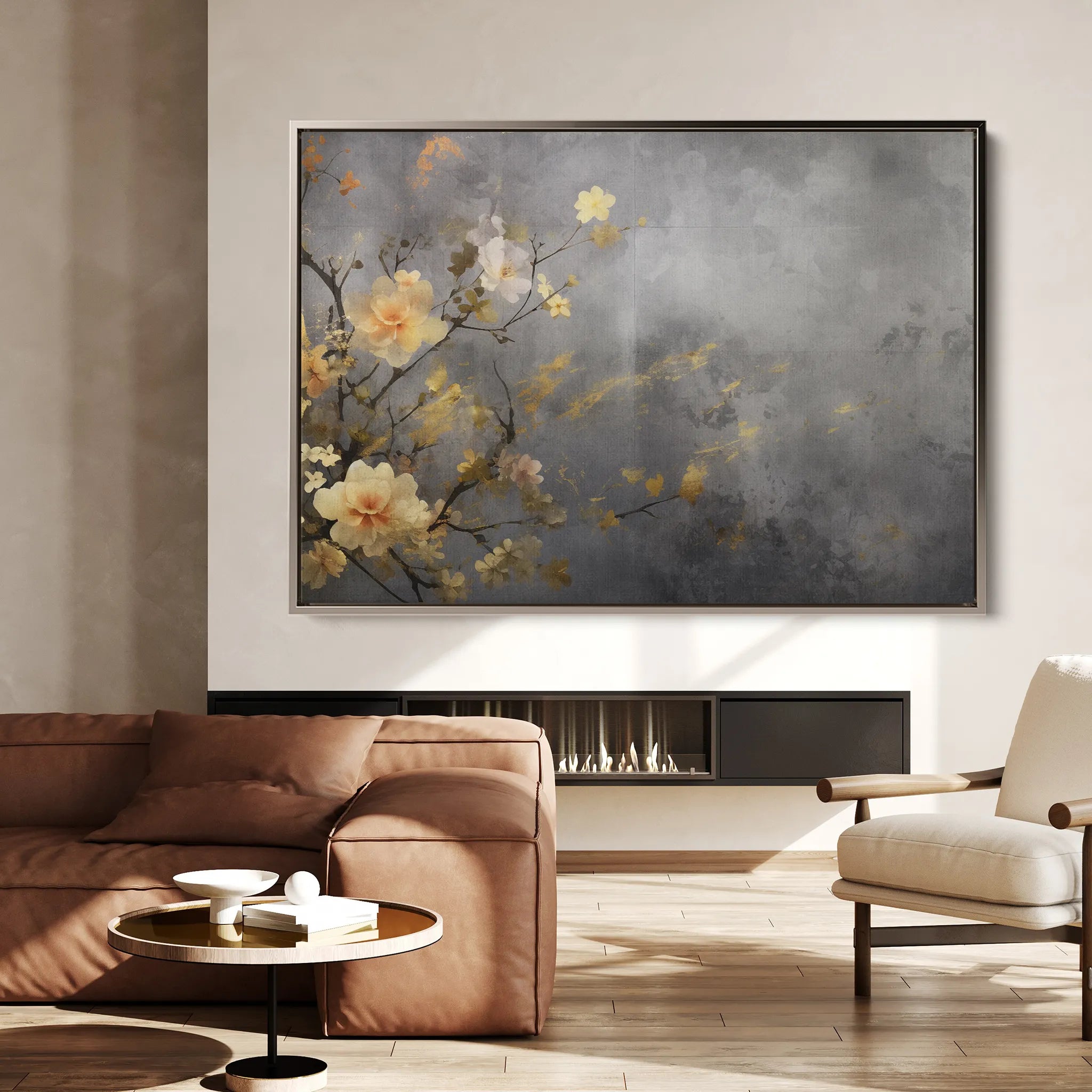 Floral 008 Canvas Art 18" x 24" / 45 x 60 cm / Black
