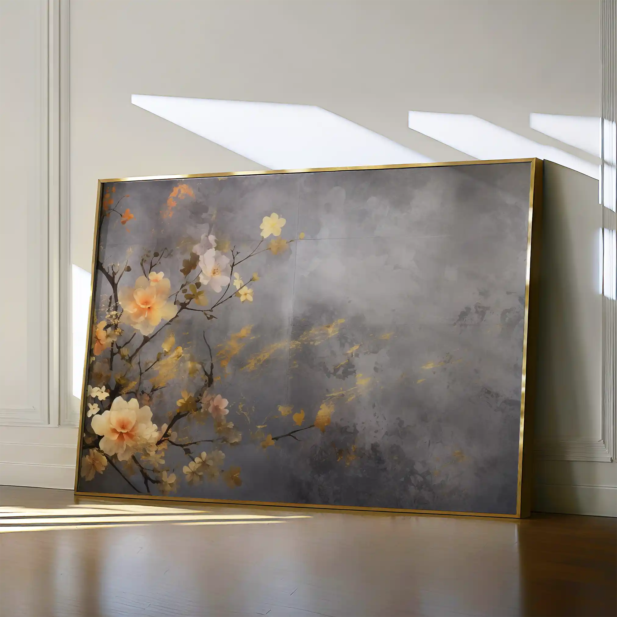 Floral 008 Canvas Art 60 x 40 cm / Black
