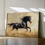 Horses 008 Canvas Art 18" x 24" / 45 x 60 cm / Black